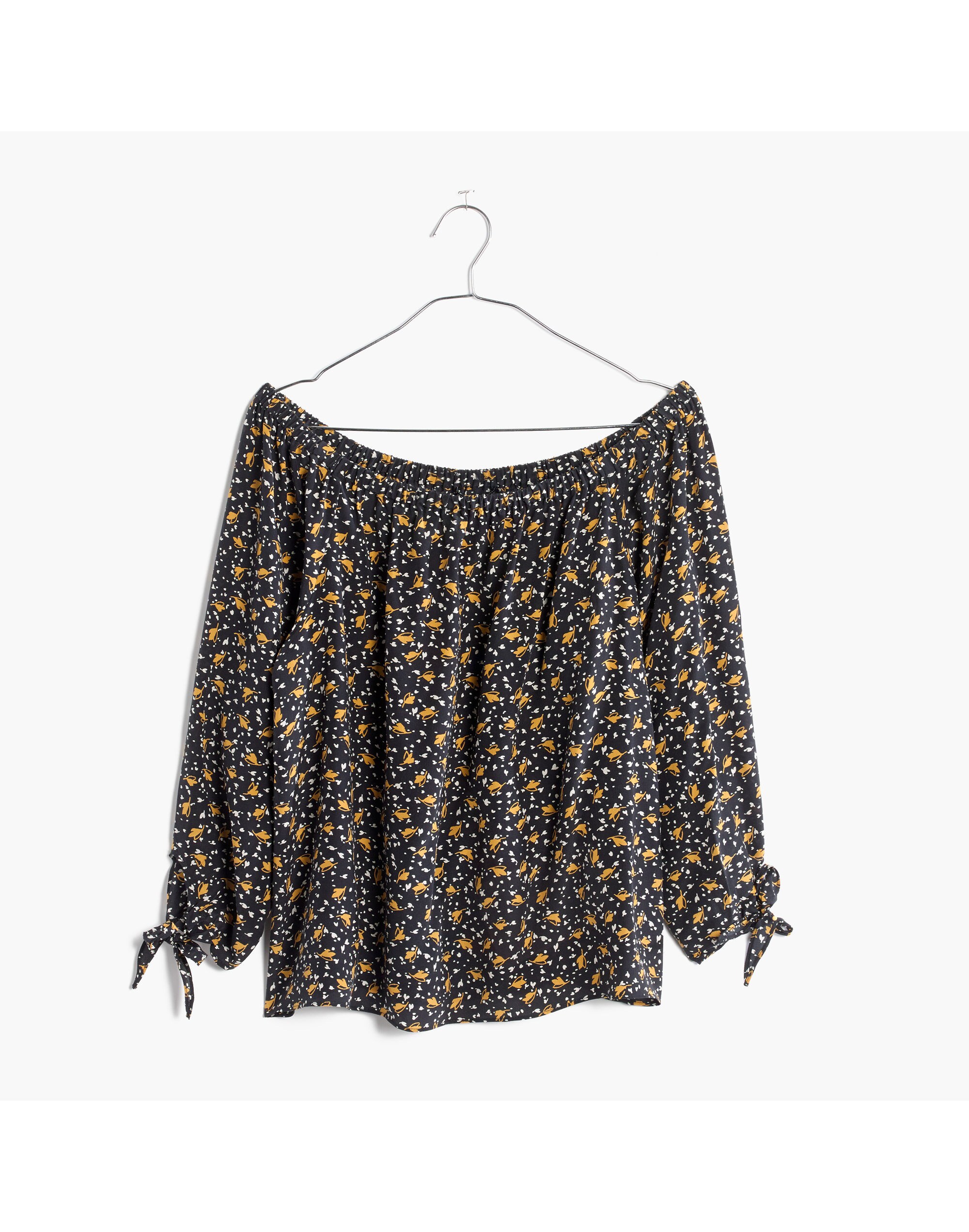 Silk Off-the-Shoulder Top in Falling Leaves