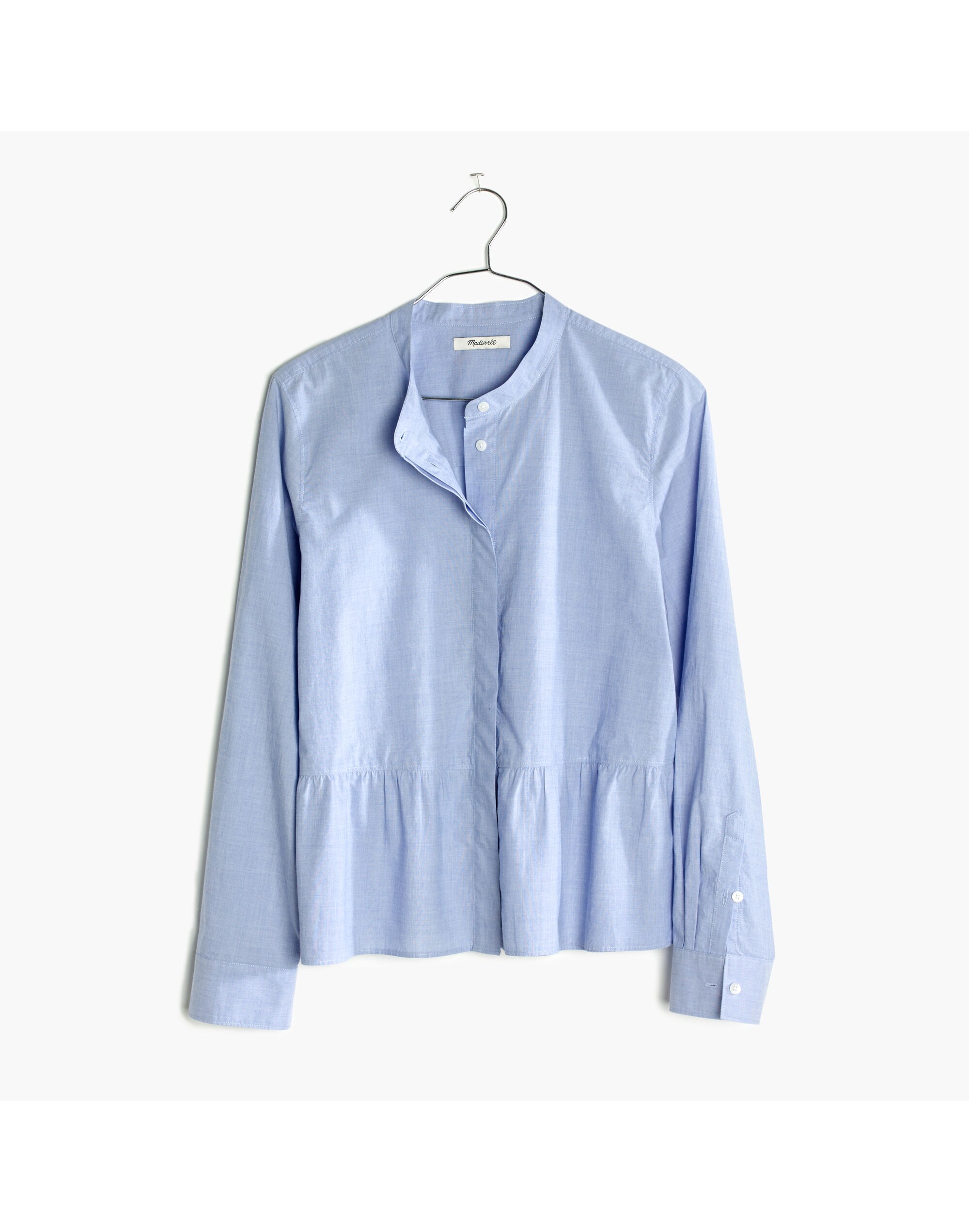 Lakeside Peplum Shirt in Waterfall Blue