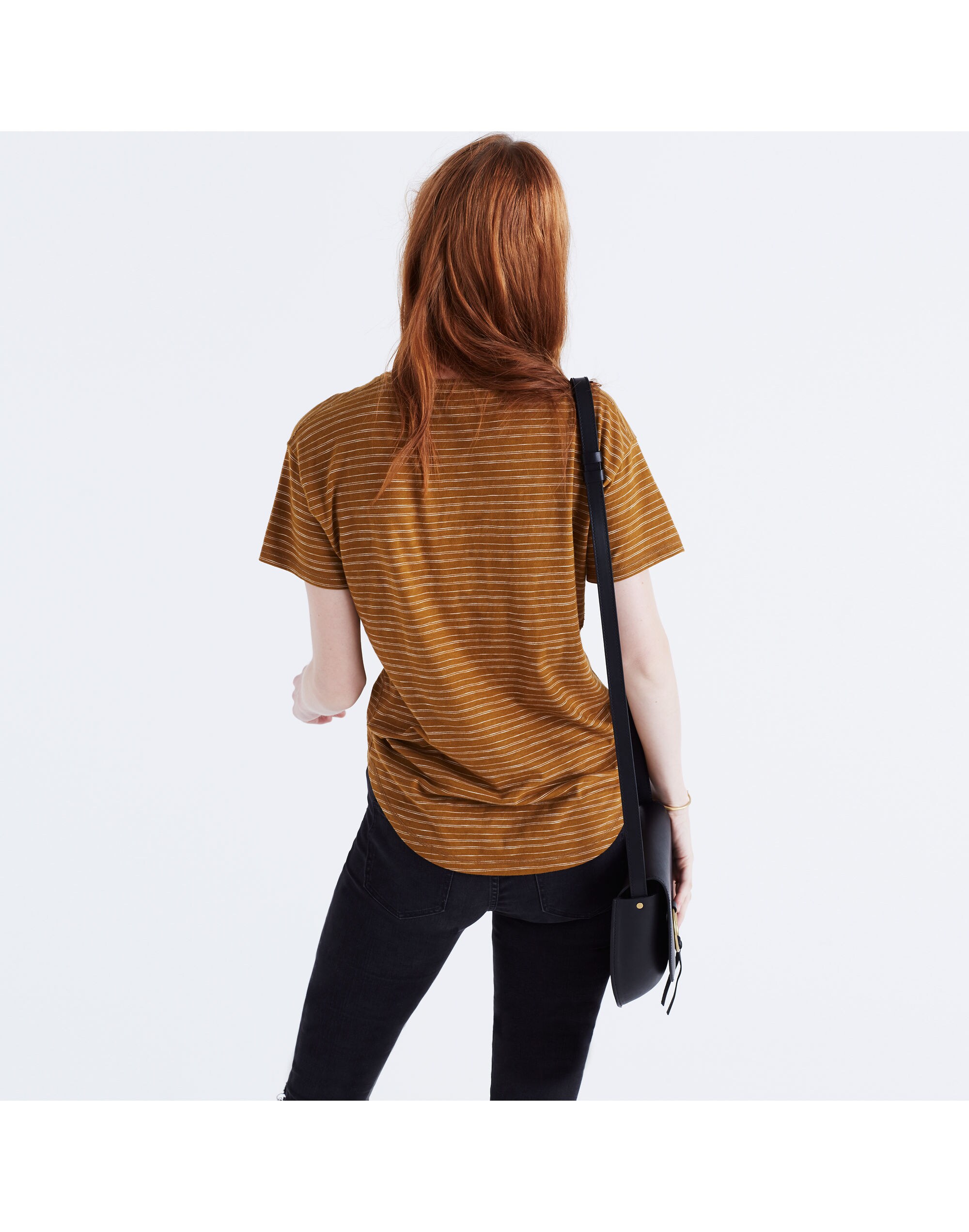 Whisper Cotton Crewneck Tee in Larke Stripe