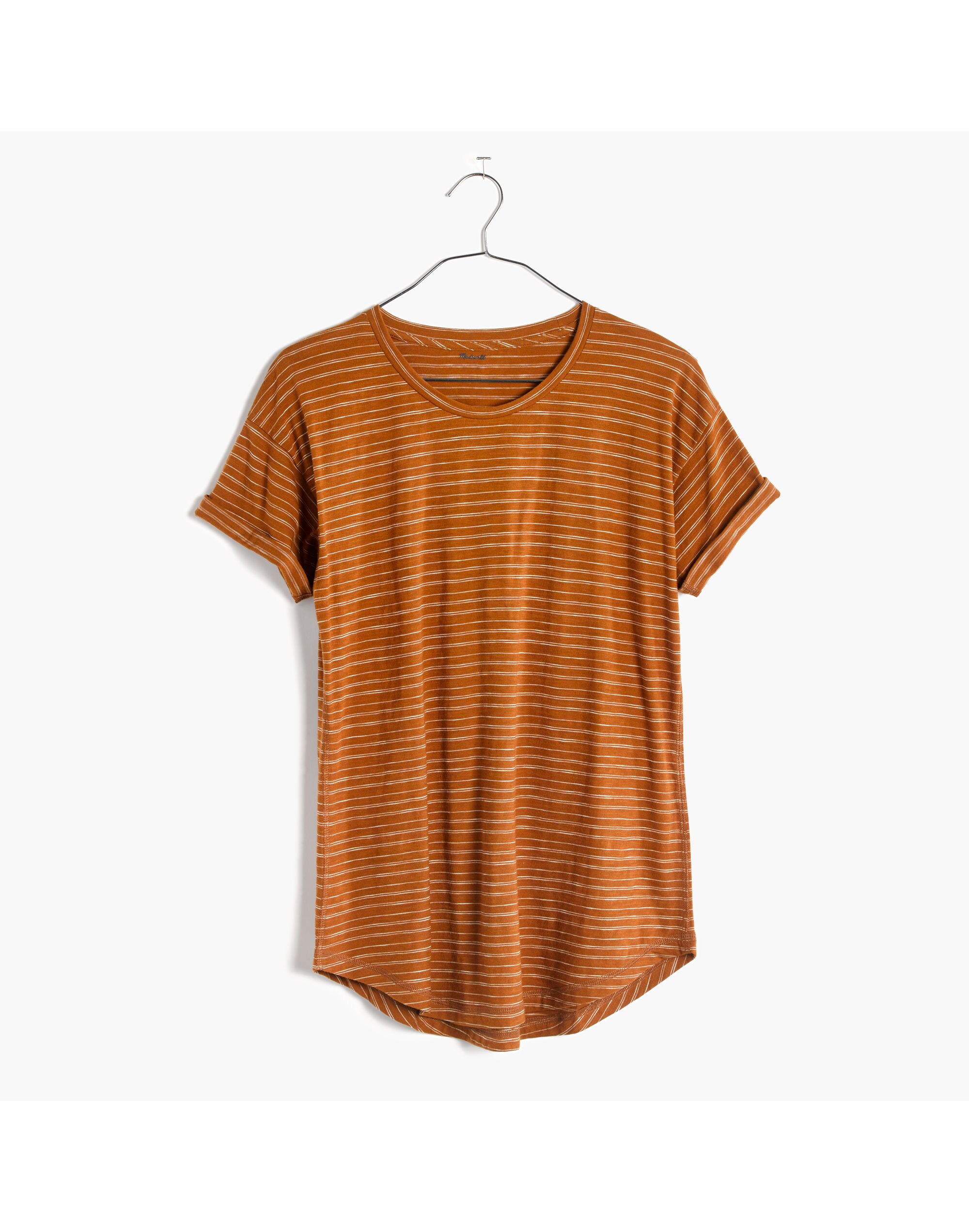 Whisper Cotton Crewneck Tee in Larke Stripe