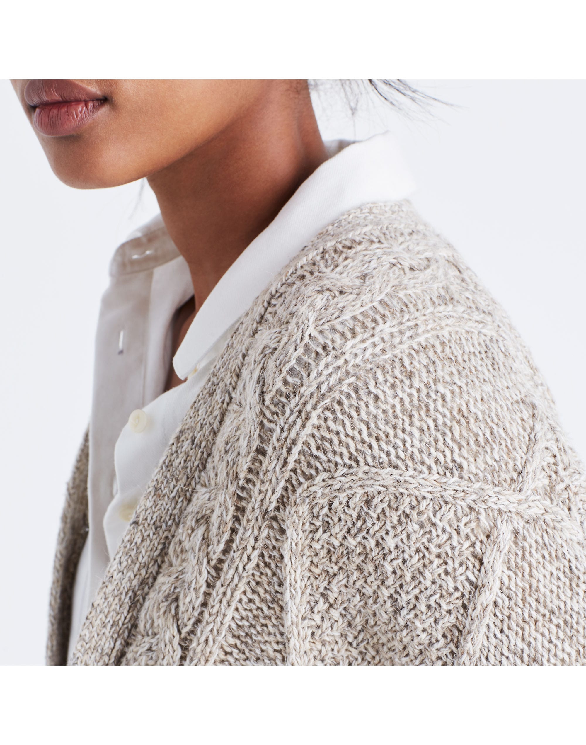Cableknit Cardigan Sweater