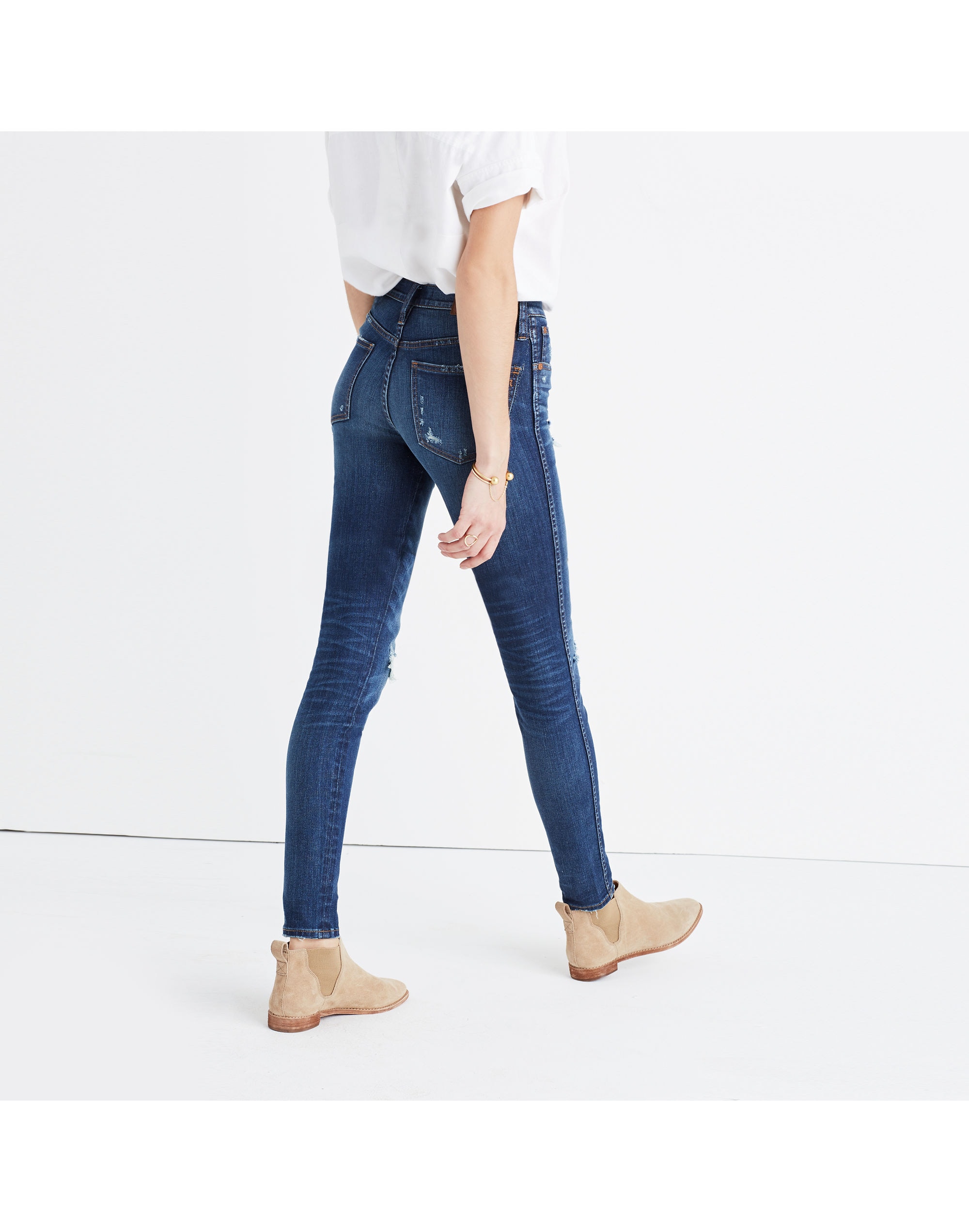 9" High-Rise Skinny Jeans: Ripped and Patched Edition