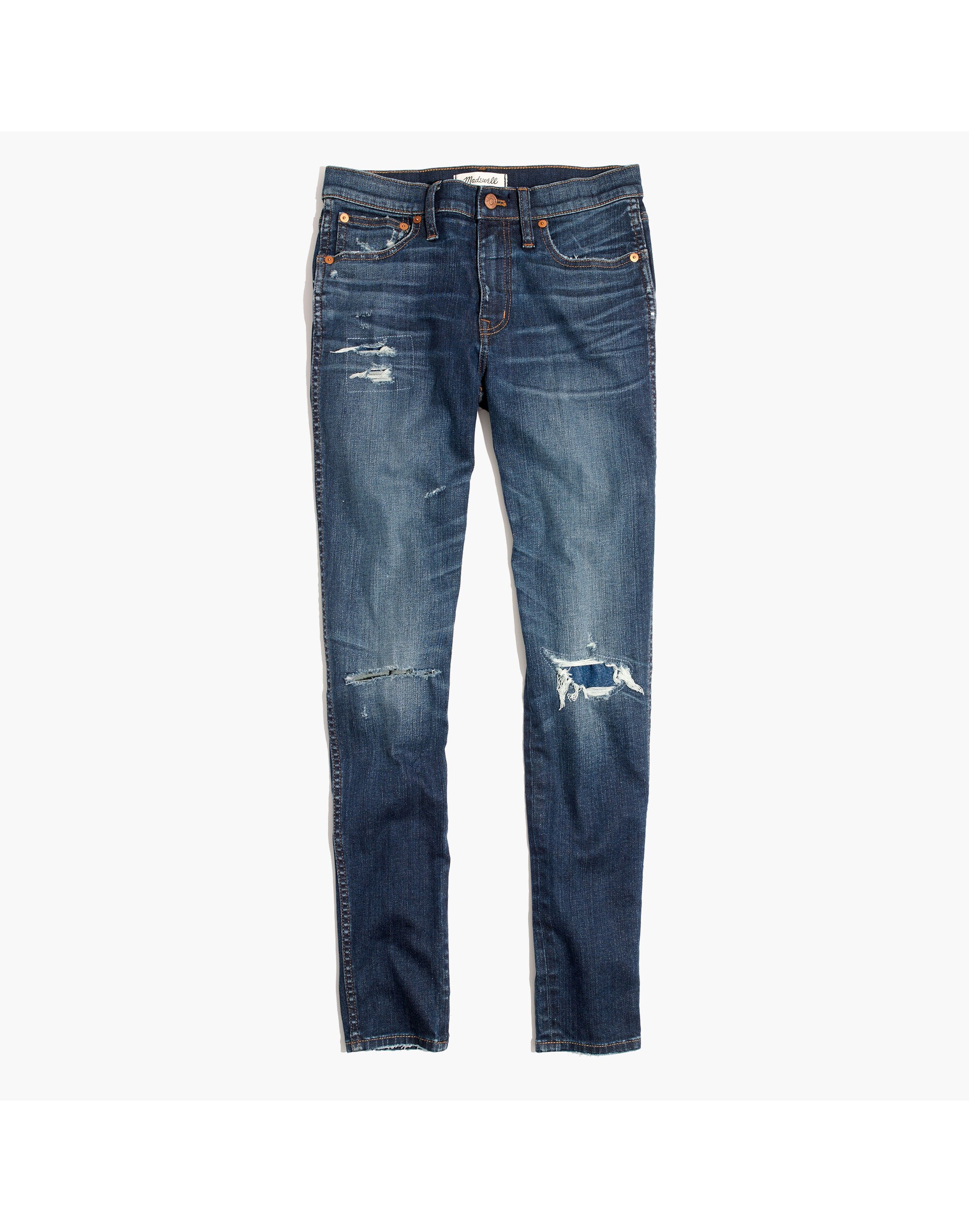 9" High-Rise Skinny Jeans: Ripped and Patched Edition