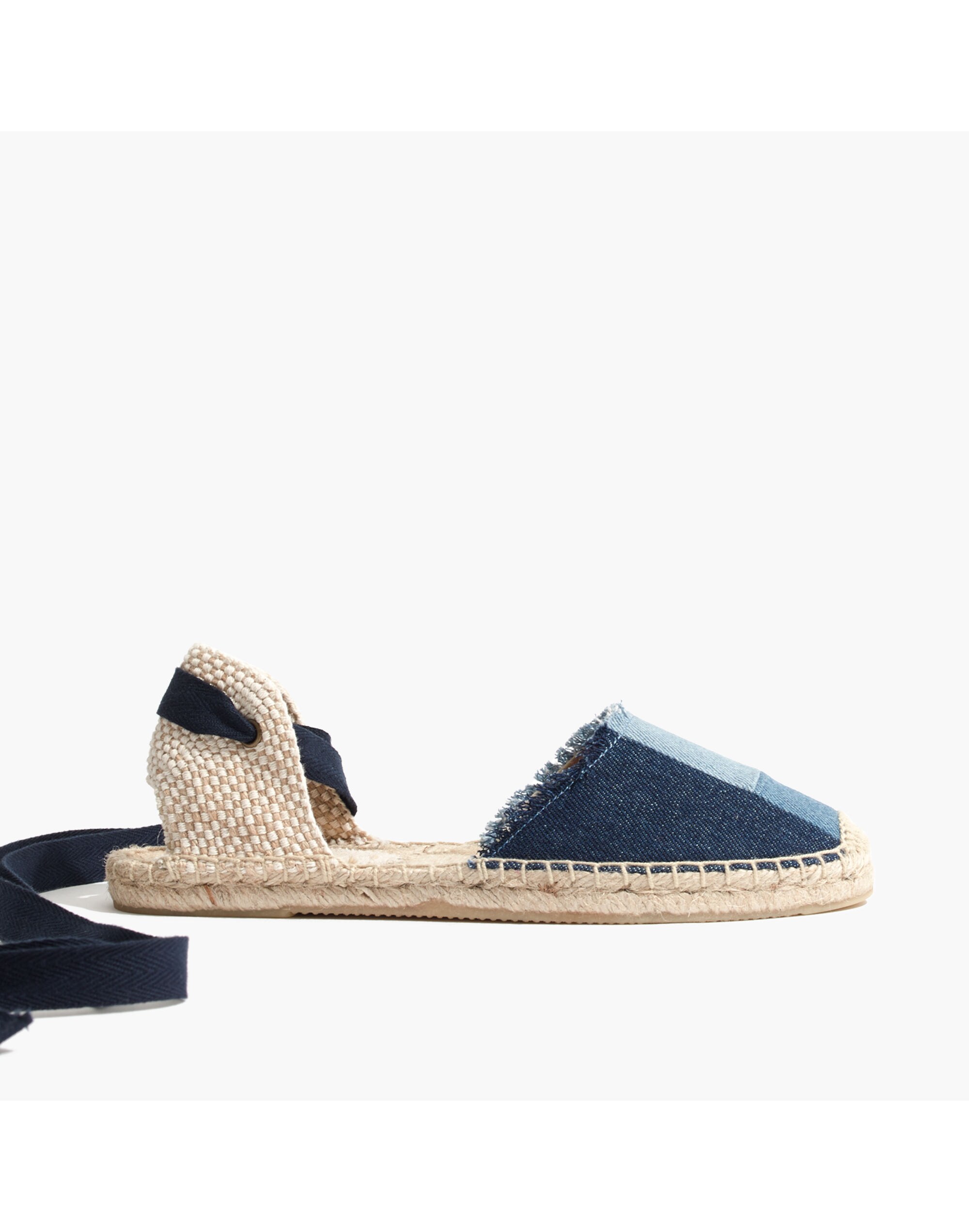 Soludos&reg; Espadrille Sandals in Patchwork Denim
