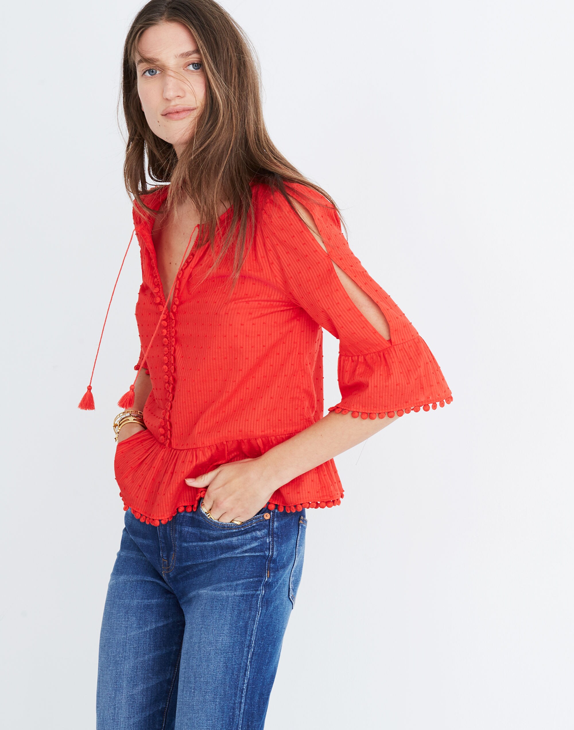 madewell pom pom butterfly top