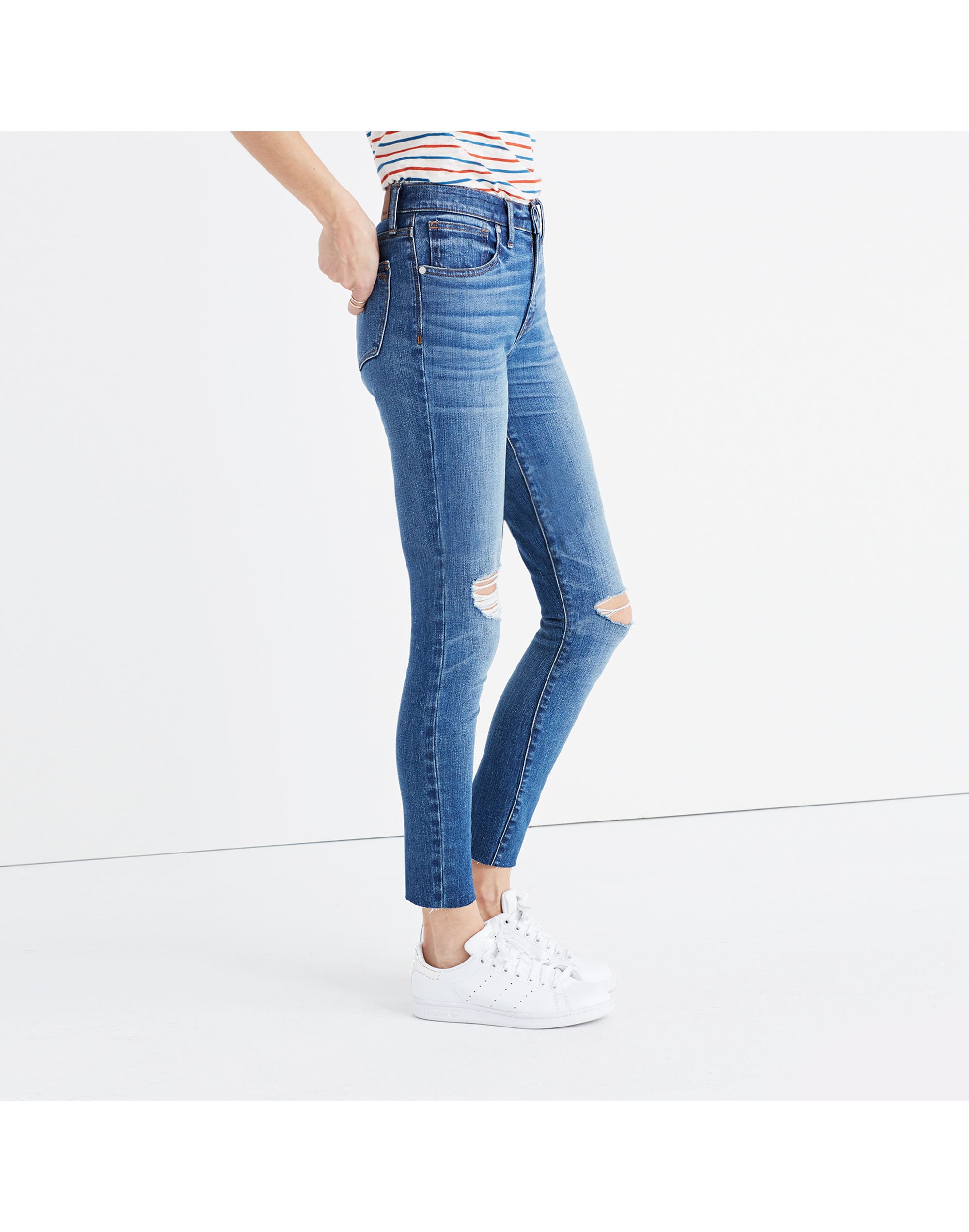 9" High-Rise Skinny Crop Jeans in Bruce Wash
