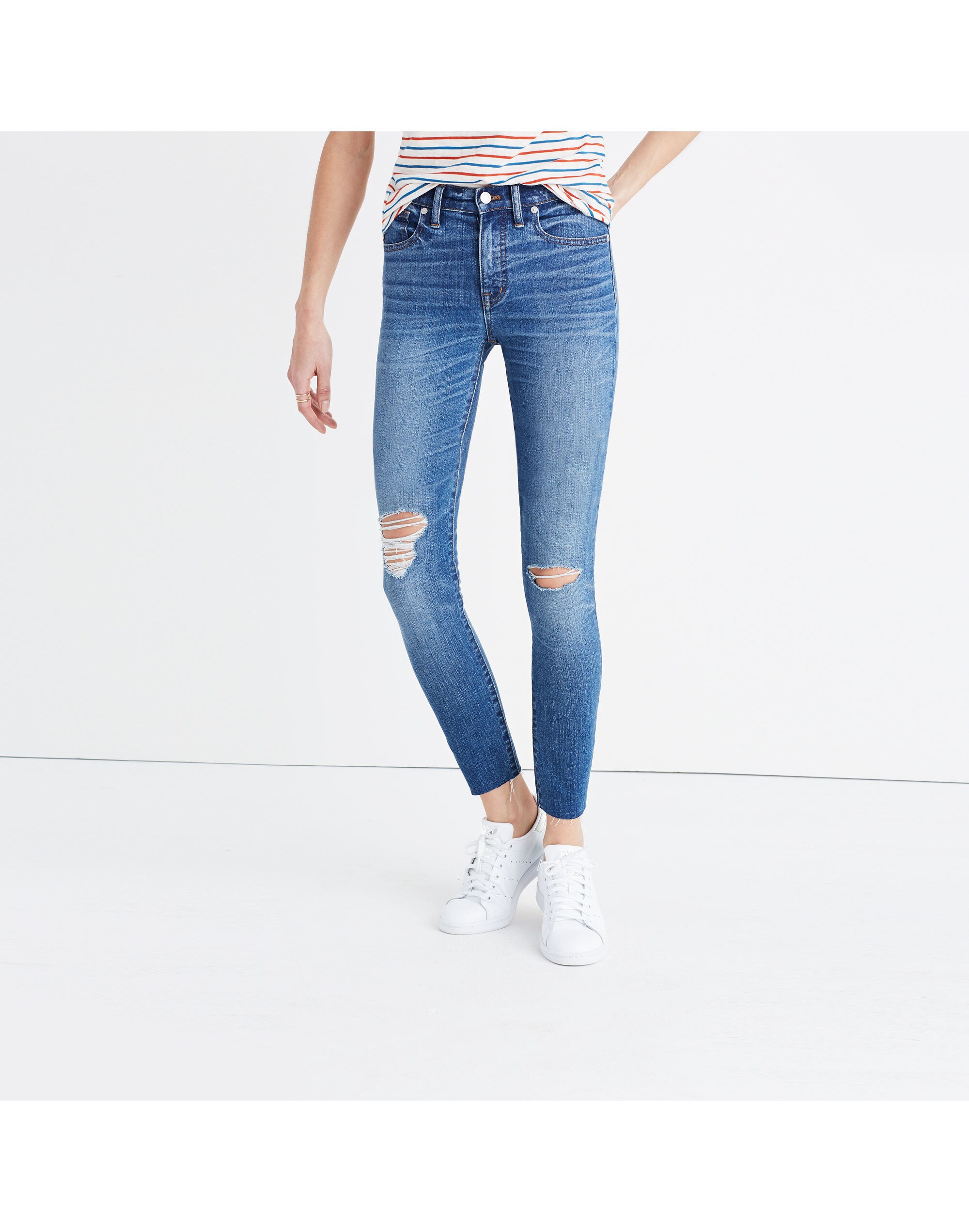 9" High-Rise Skinny Crop Jeans in Bruce Wash