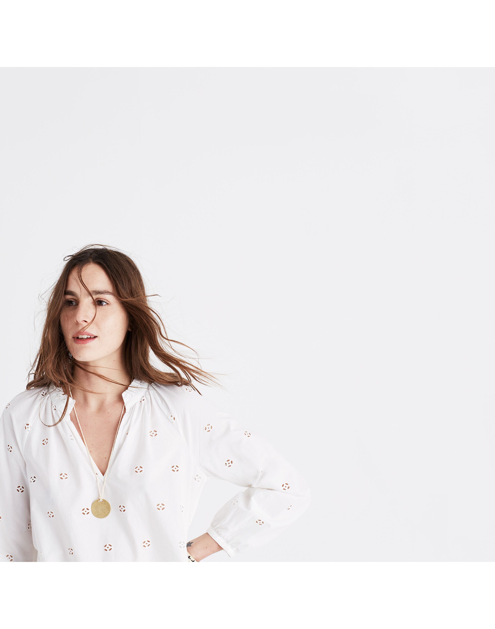 Eyelet Popover Top | Madewell