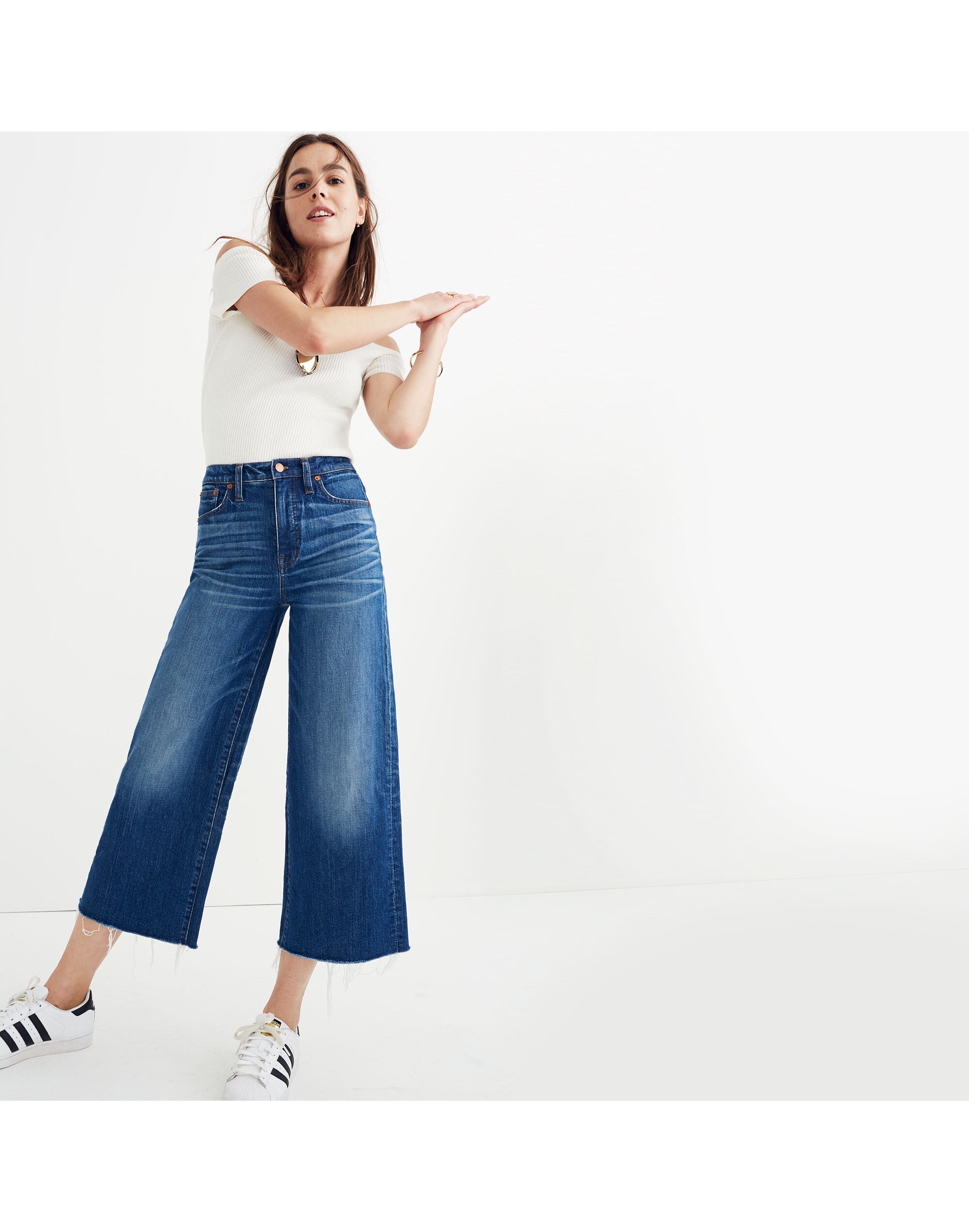 Wide-Leg Crop Jeans in Frida Wash