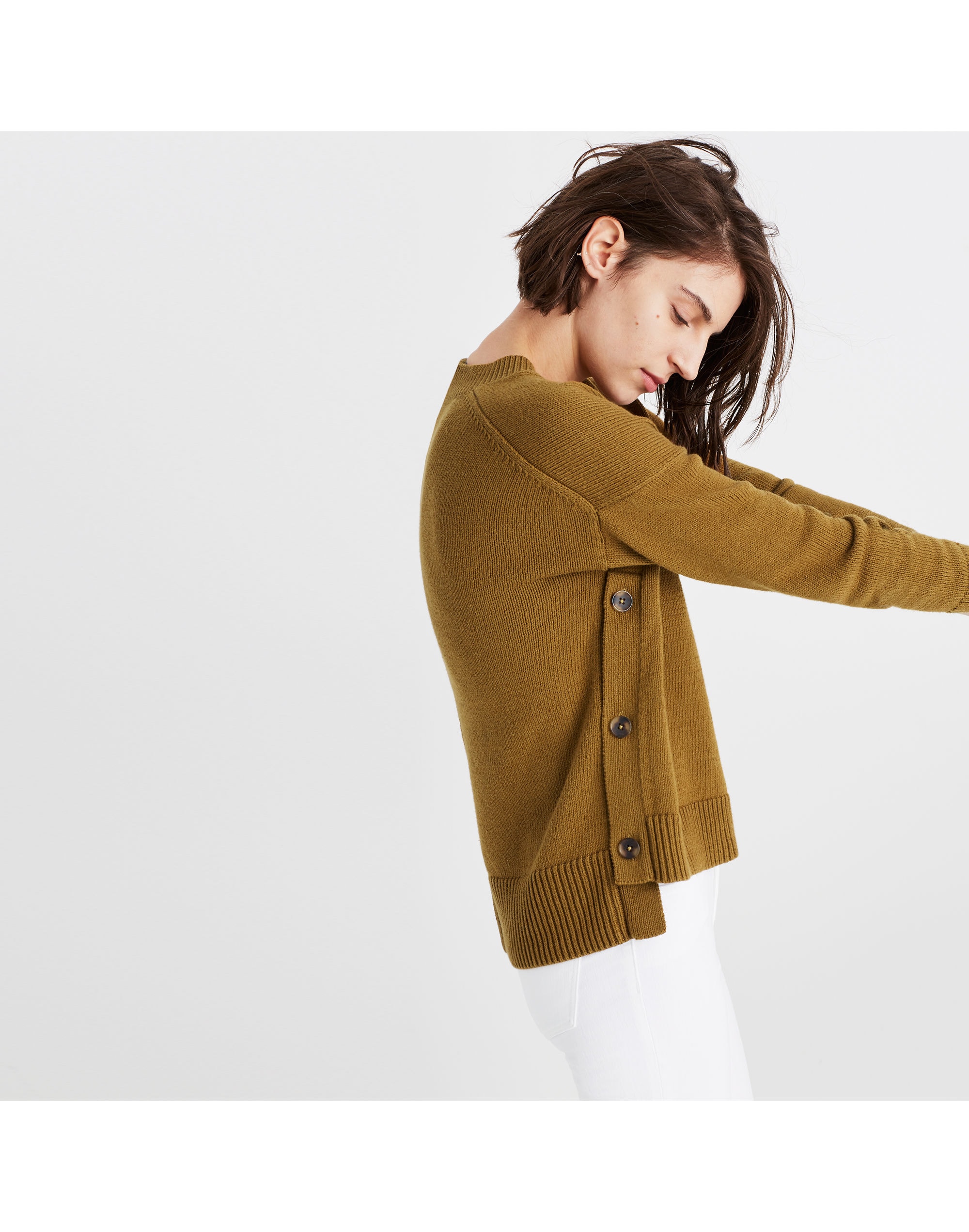 brownstone side-button sweater