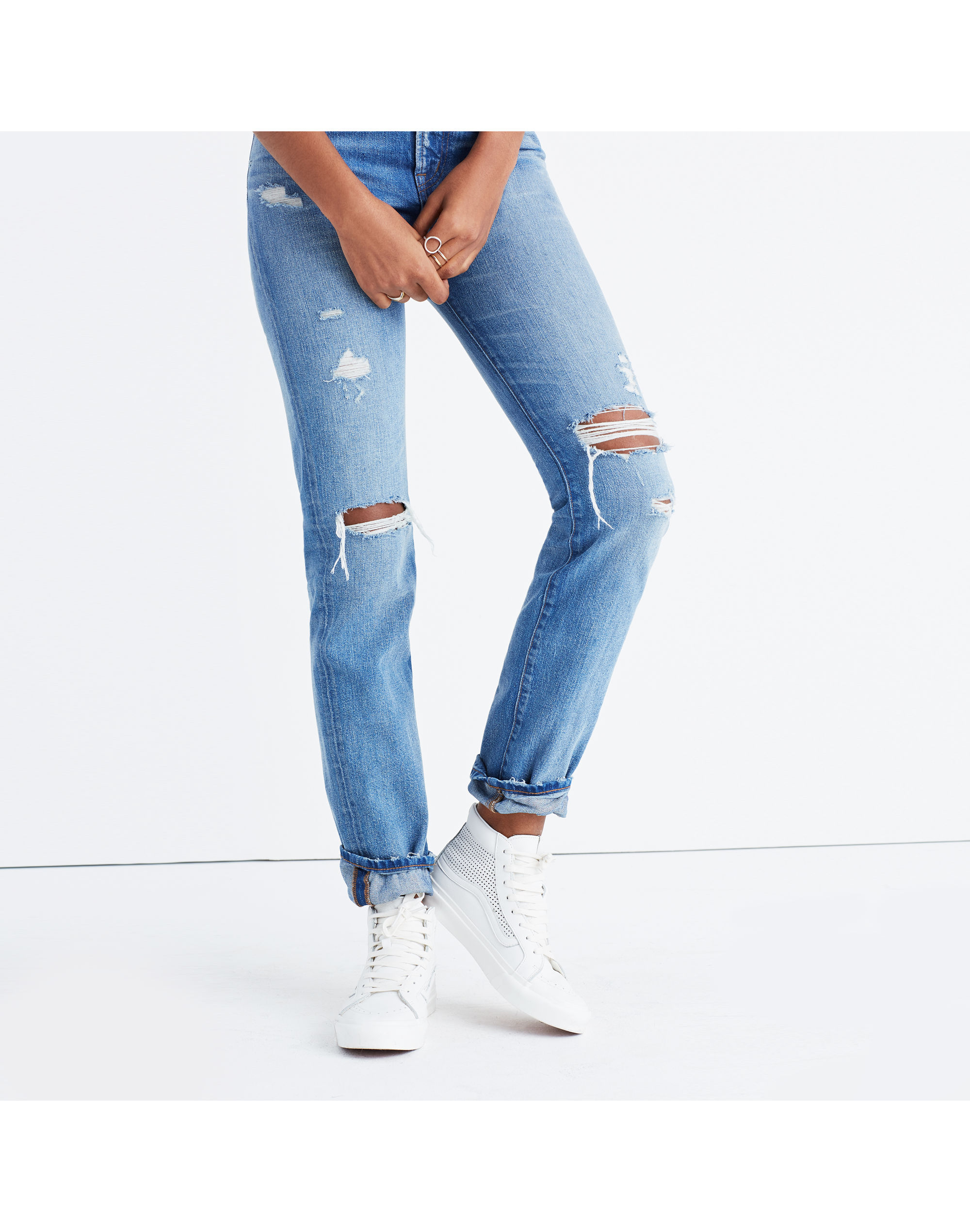 Vans&reg; Unisex Sk8-Hi Slim High-Top Sneakers in Perforated Leather