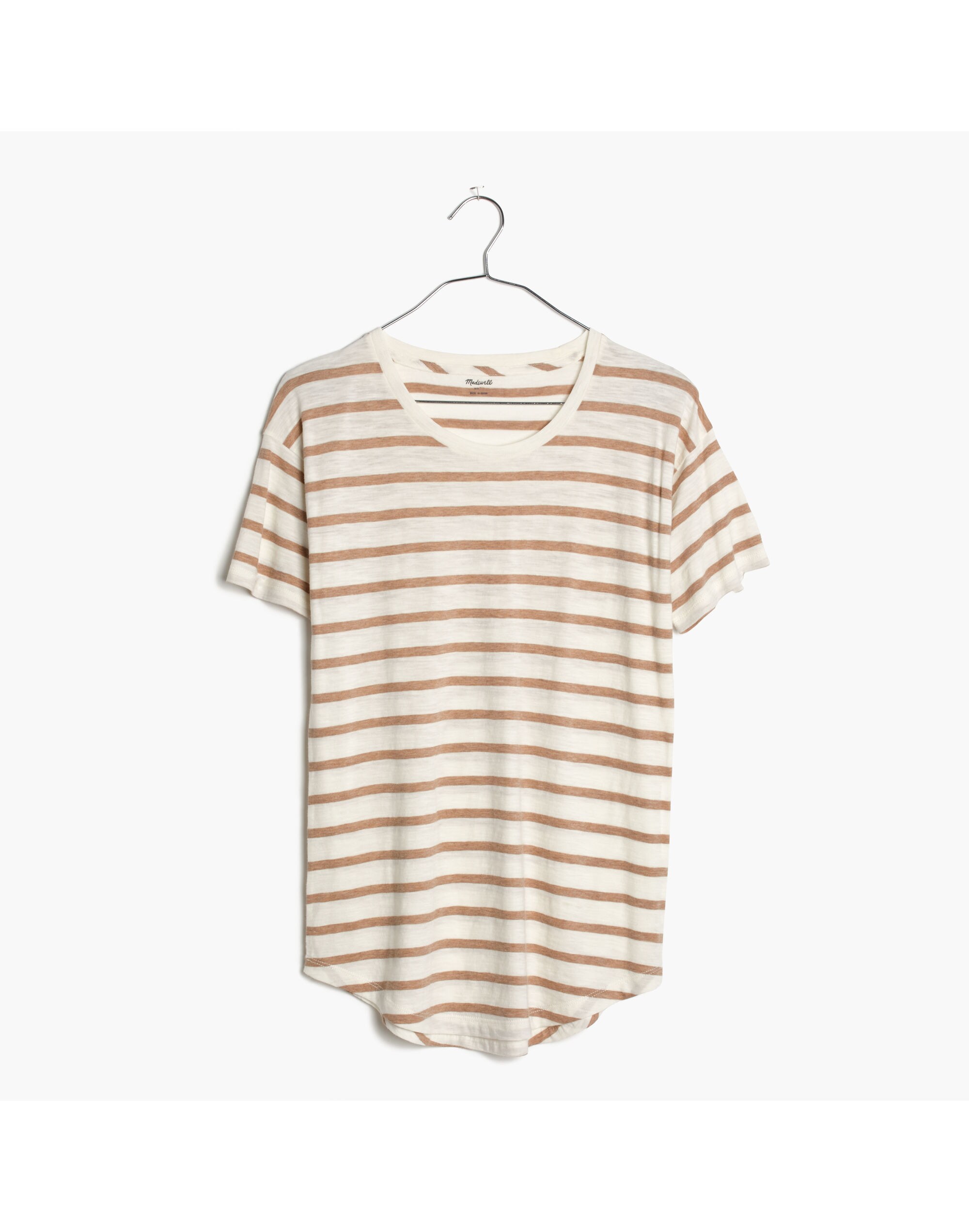 Whisper Cotton Crewneck Tee in Andy Stripe