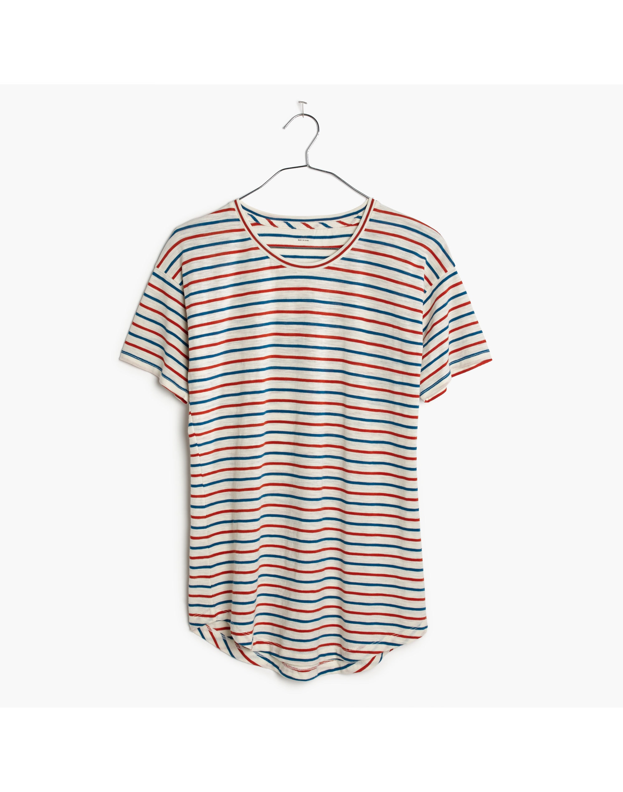 Whisper Cotton Crewneck Tee in Brion Stripe