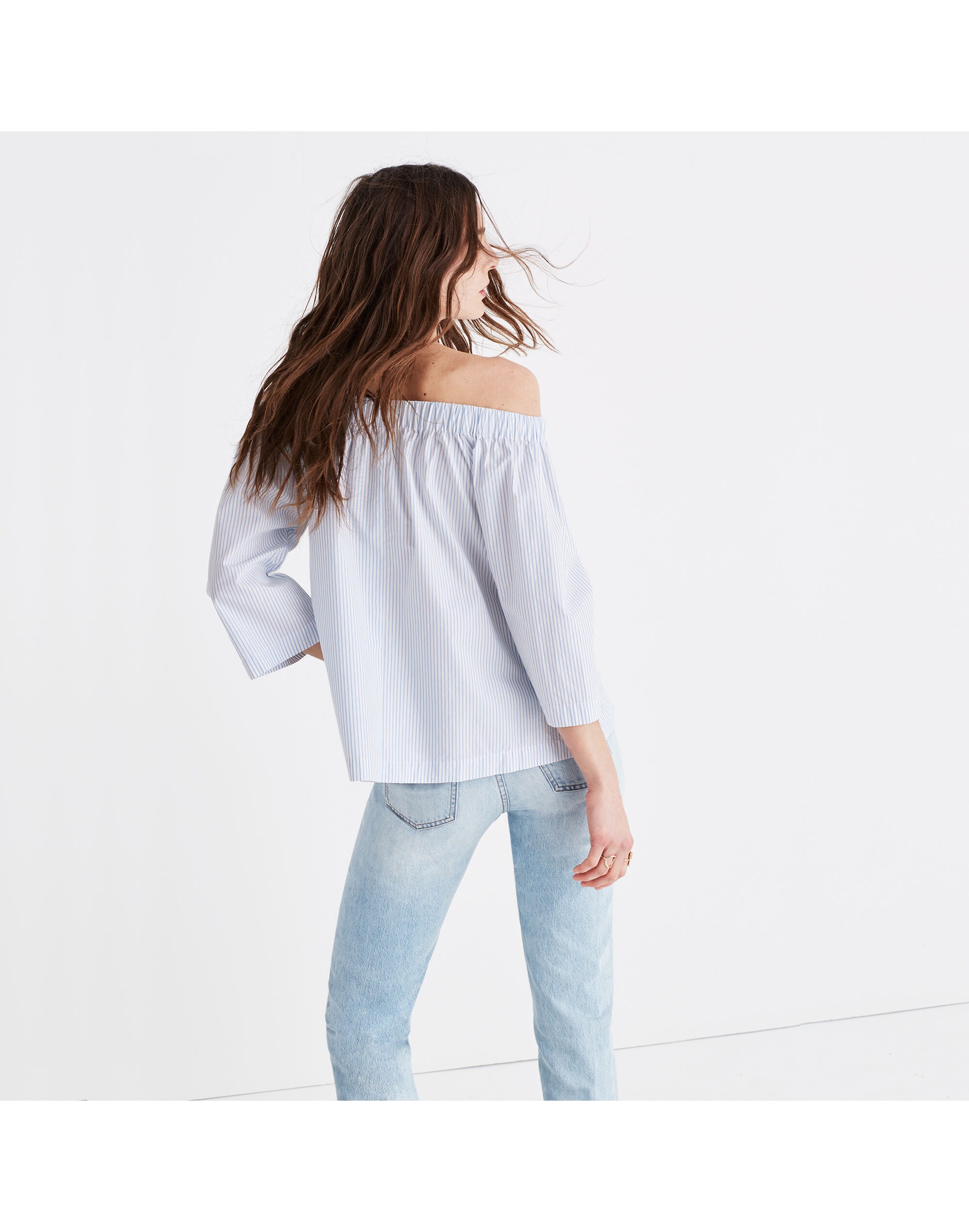 Clean Off-the-Shoulder Top in Stripe