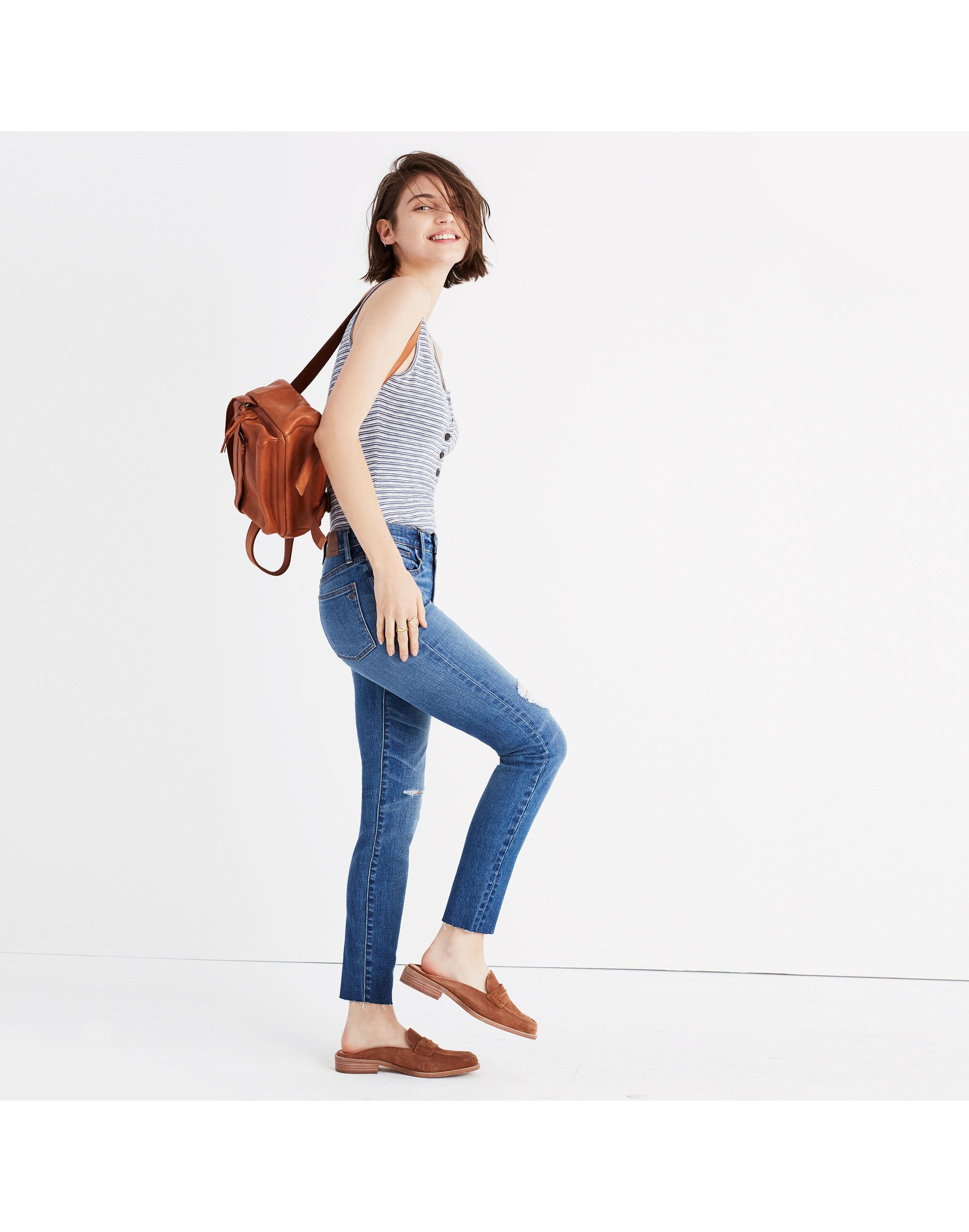 indie henley bodysuit in stripe