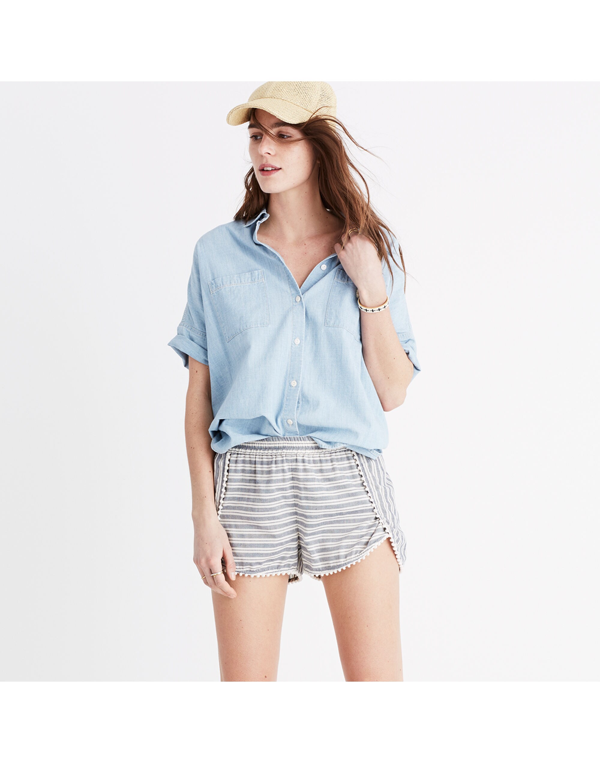 Oahu Cover-Up Shorts in Stripe