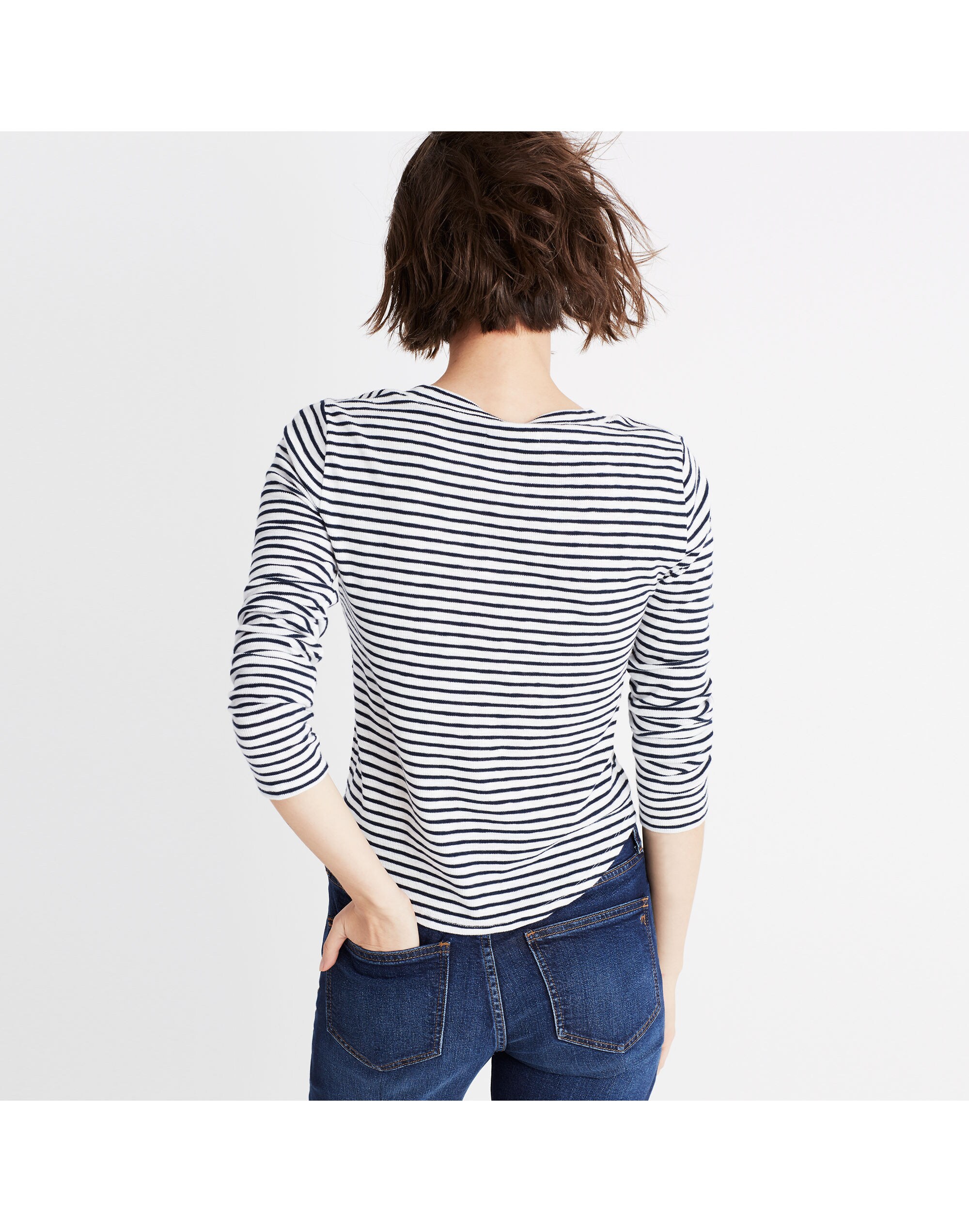 Sound Ribbed Crewneck Tee in Kramer Stripe