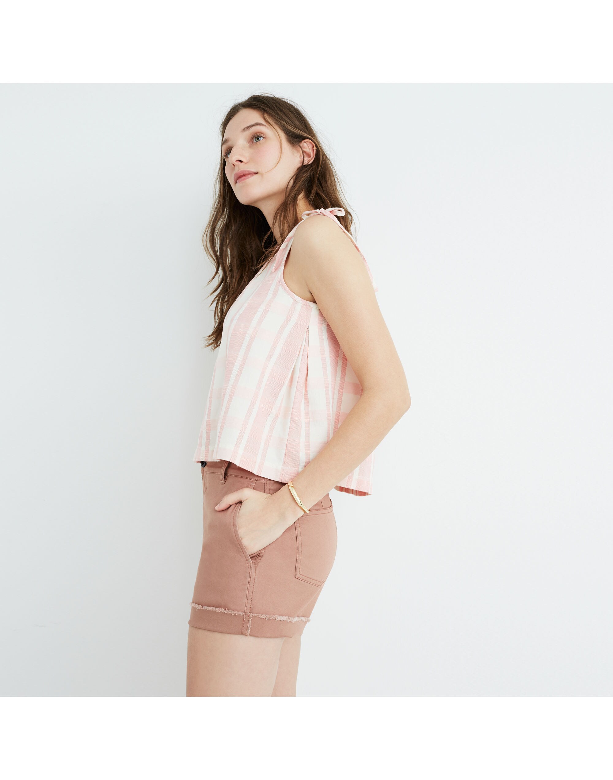 High-Rise Twill Shorts