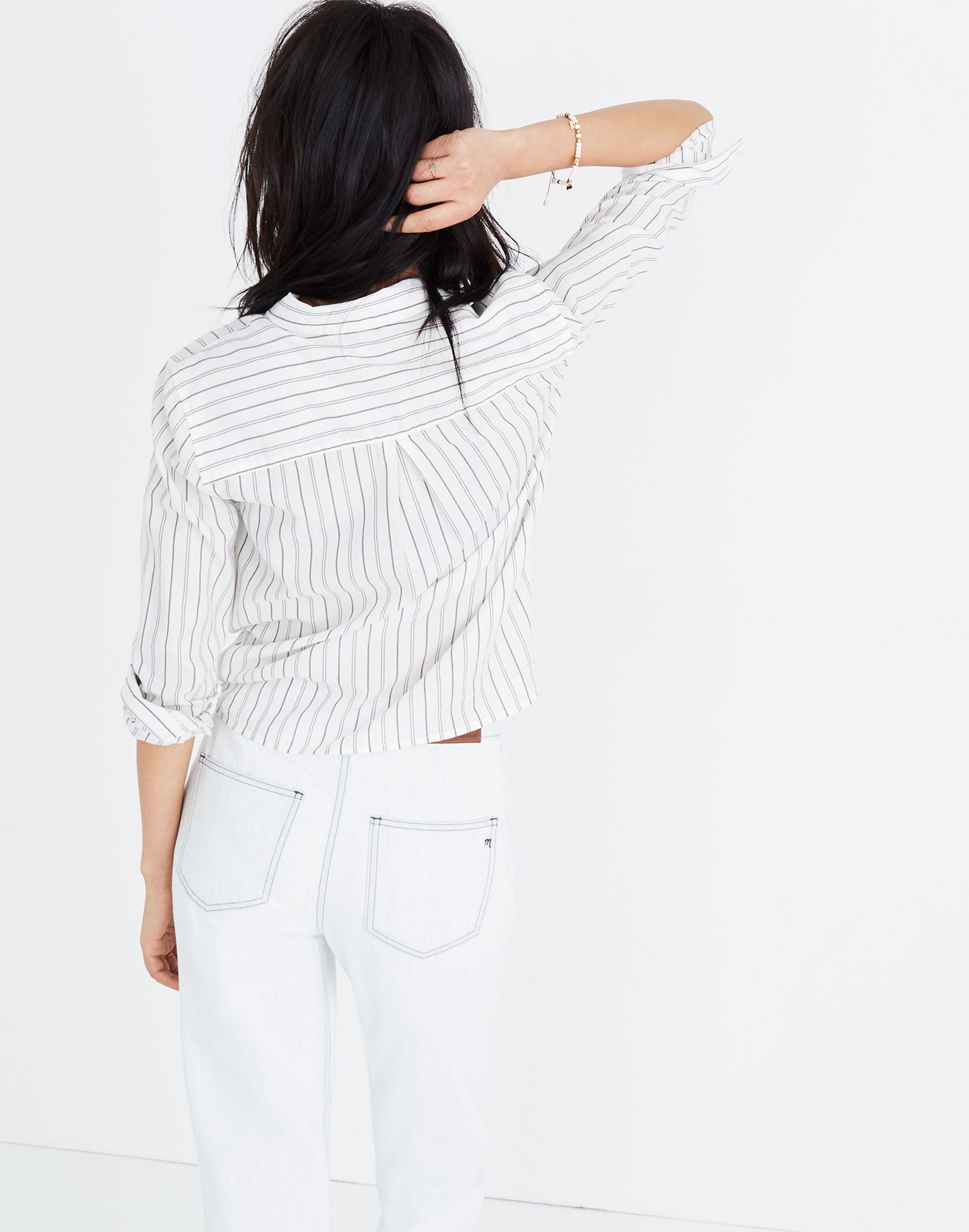 Tie-Front Shirt in Darcy Stripe