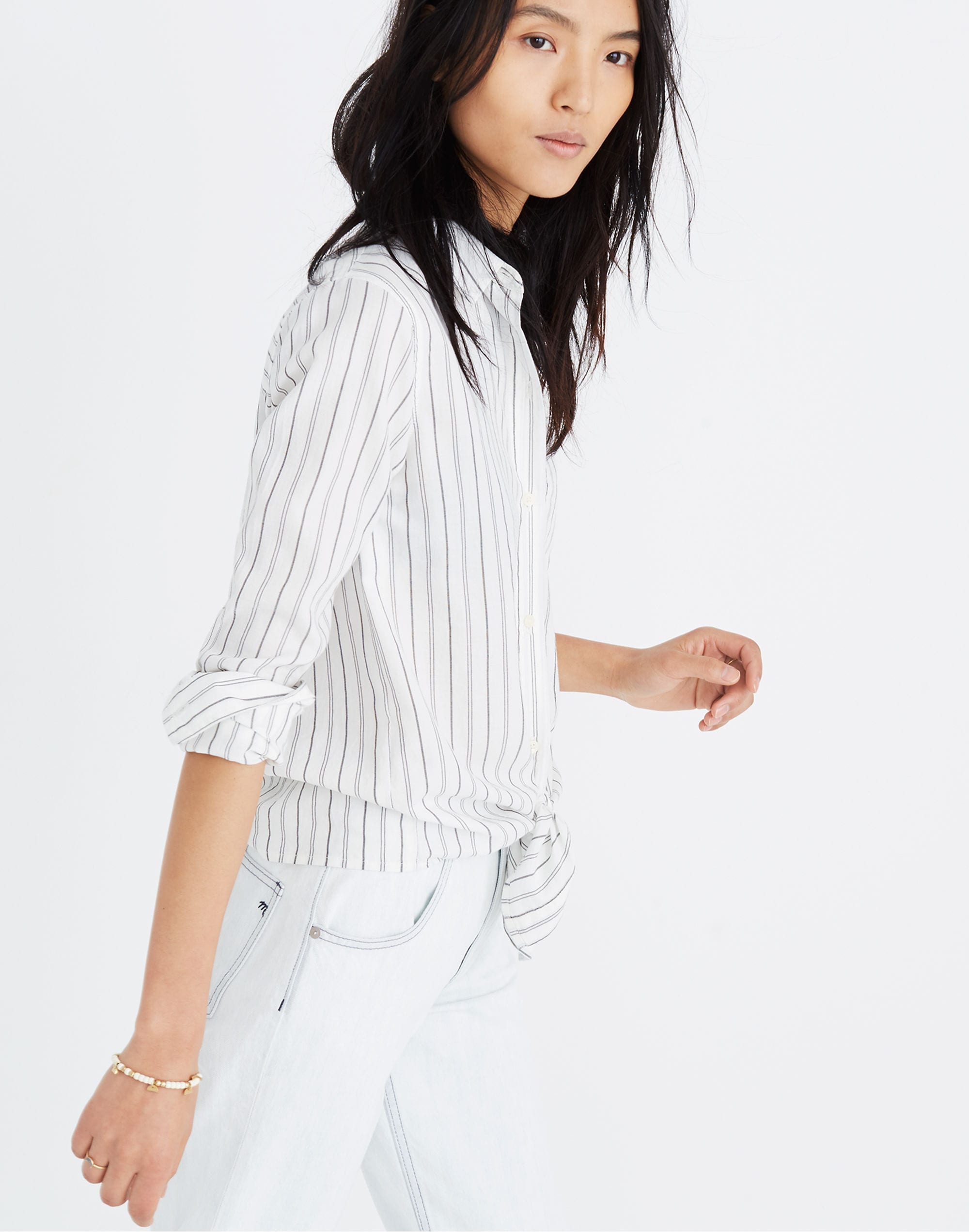 tie-front shirt in darcy stripe
