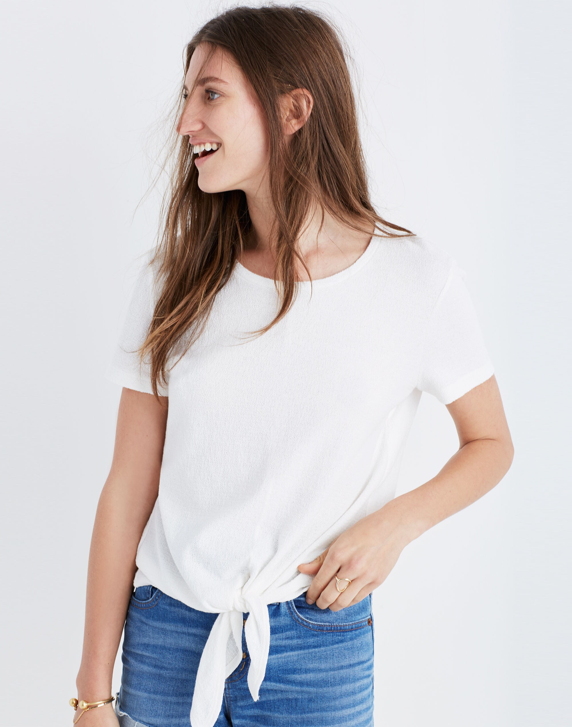 Texture &amp; Thread Modern Tie-Front Top