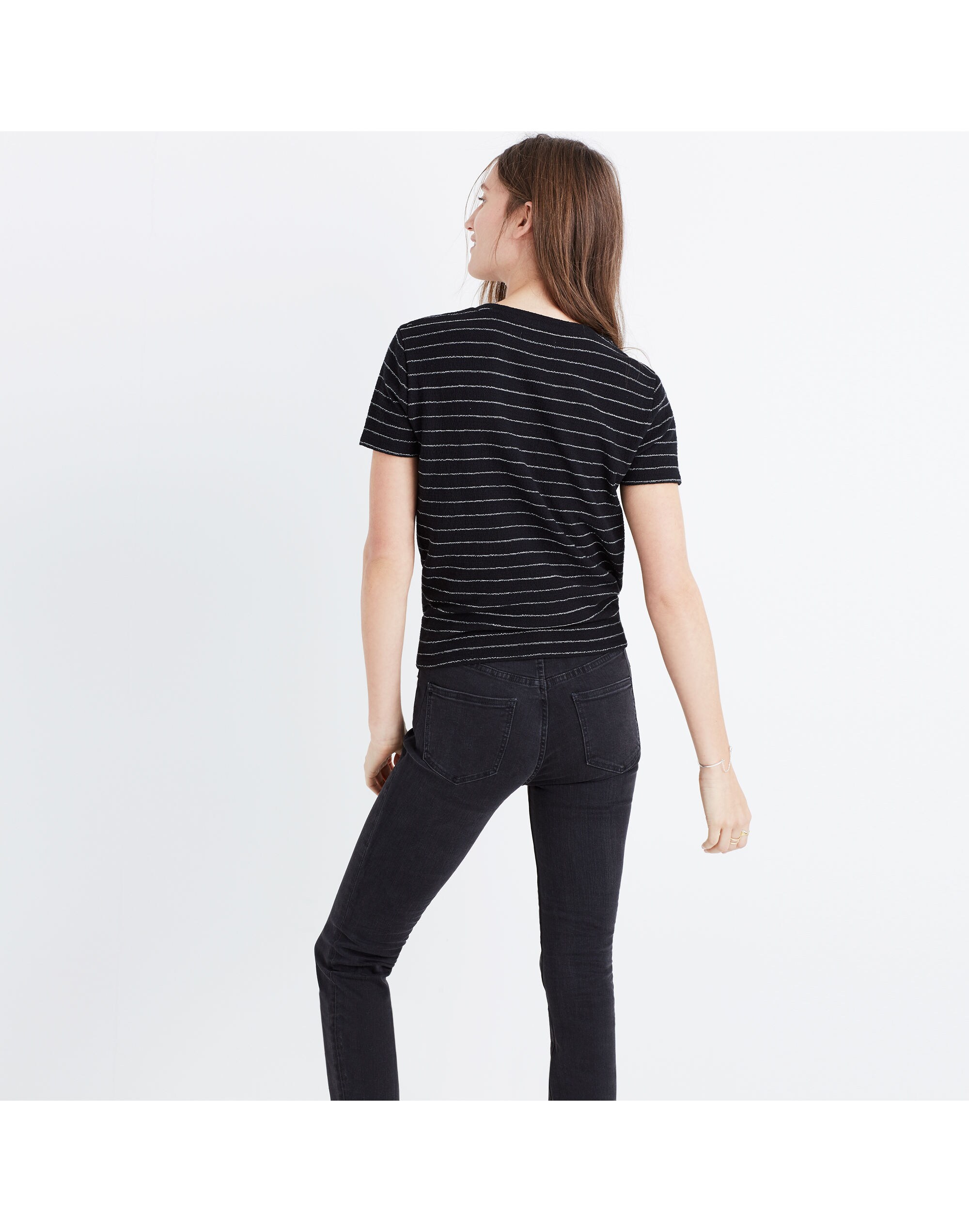Modern Tie-Front Top in Stripe