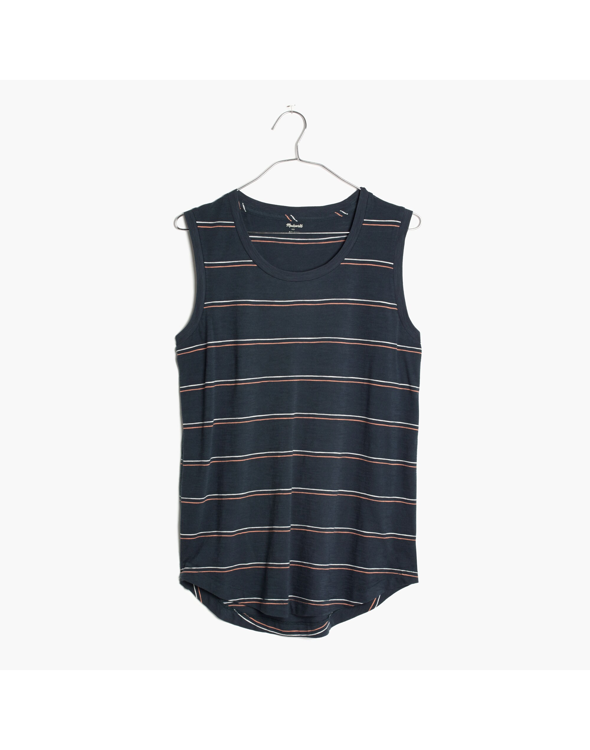 Whisper Cotton Crewneck Muscle Tank in Braxton Stripe