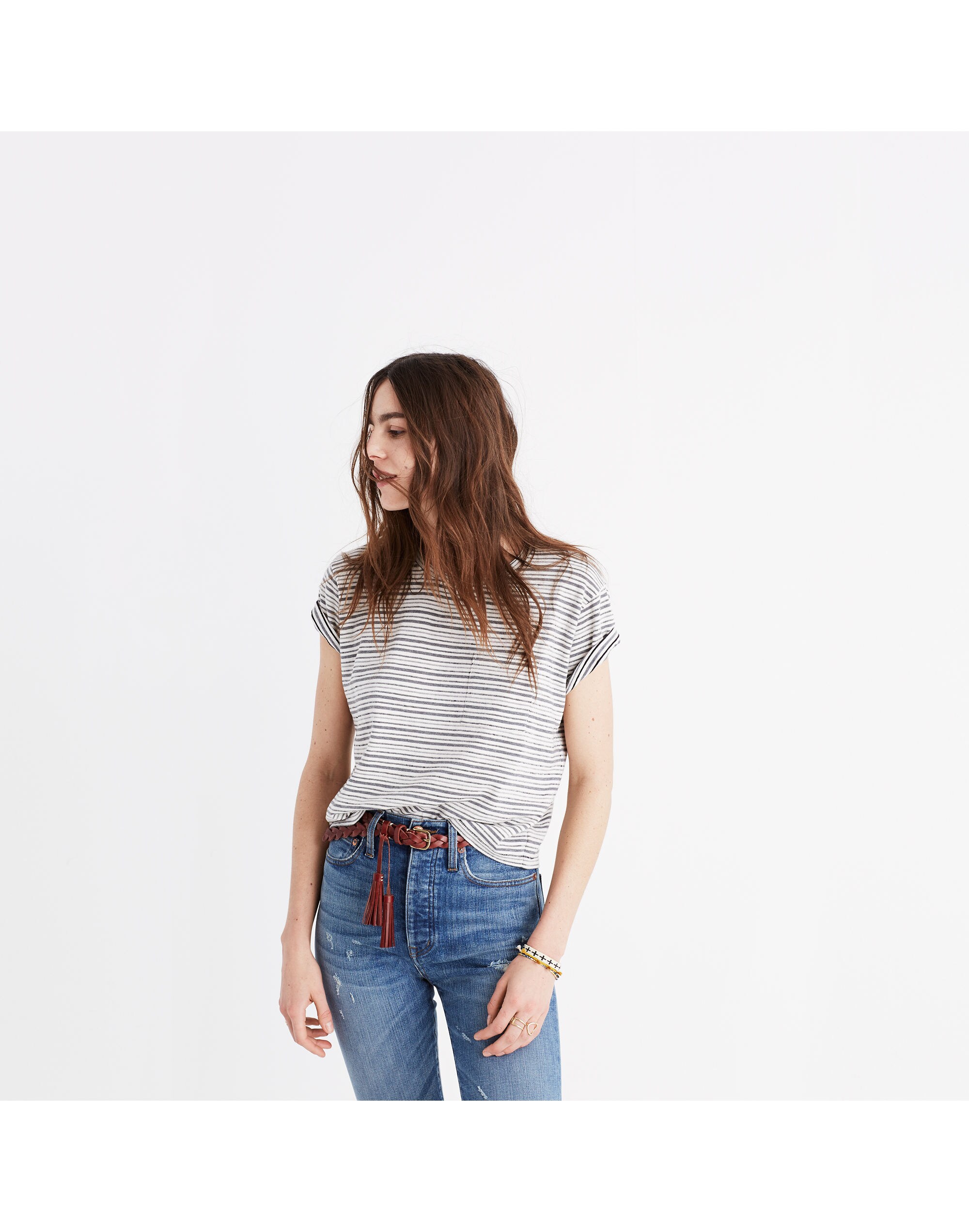 texture-stripe tee