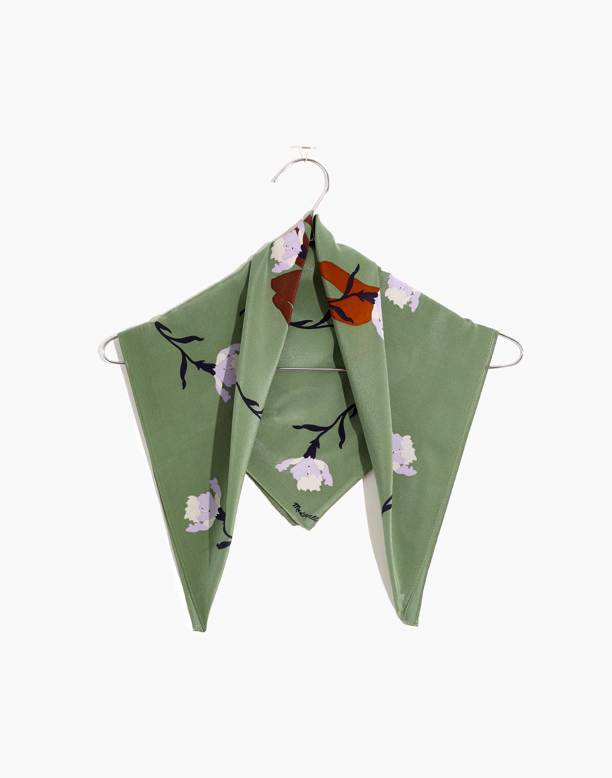 Silk Bandana in faded palm multi image 1