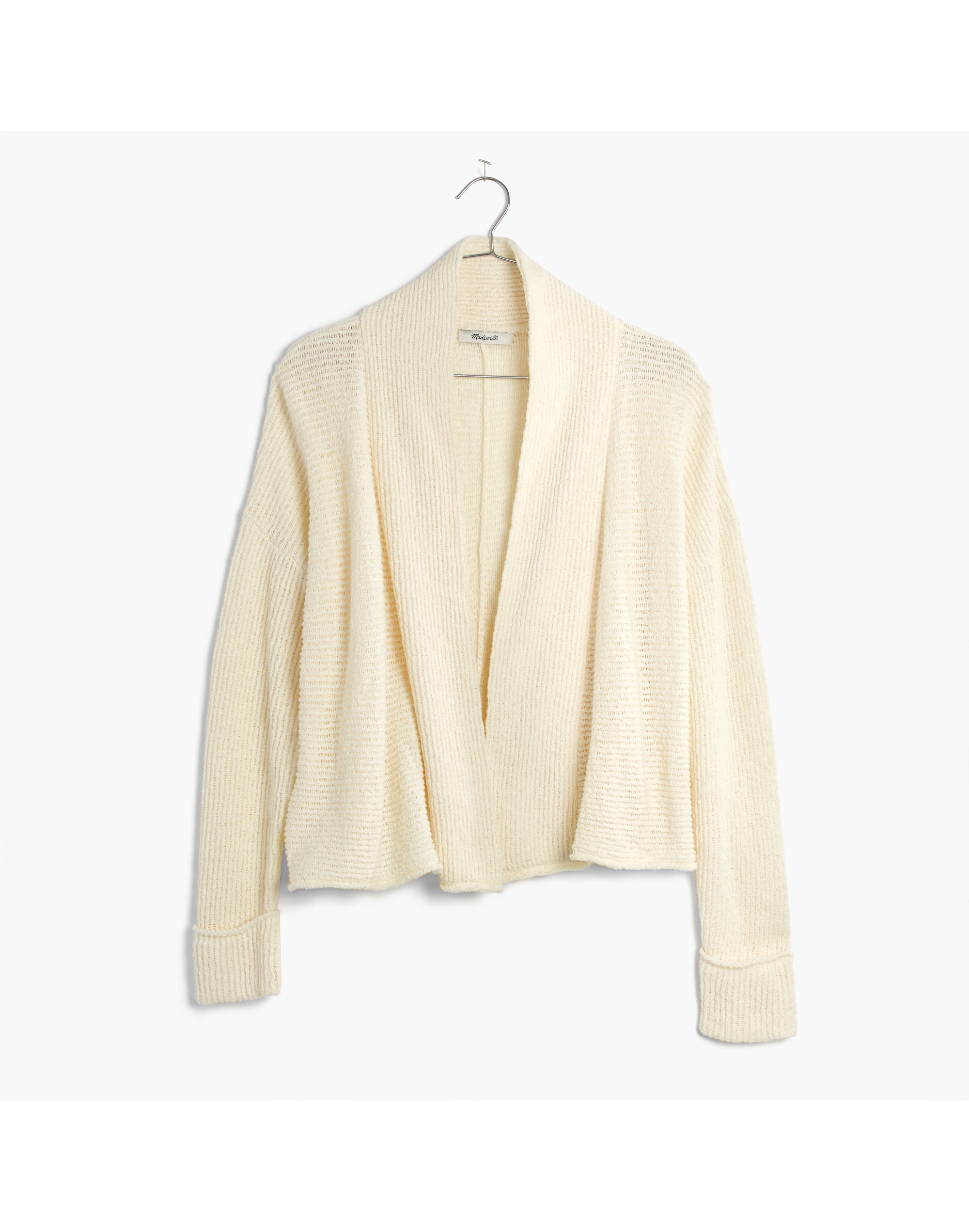 Shawl-Collar Crop Cardigan Sweater