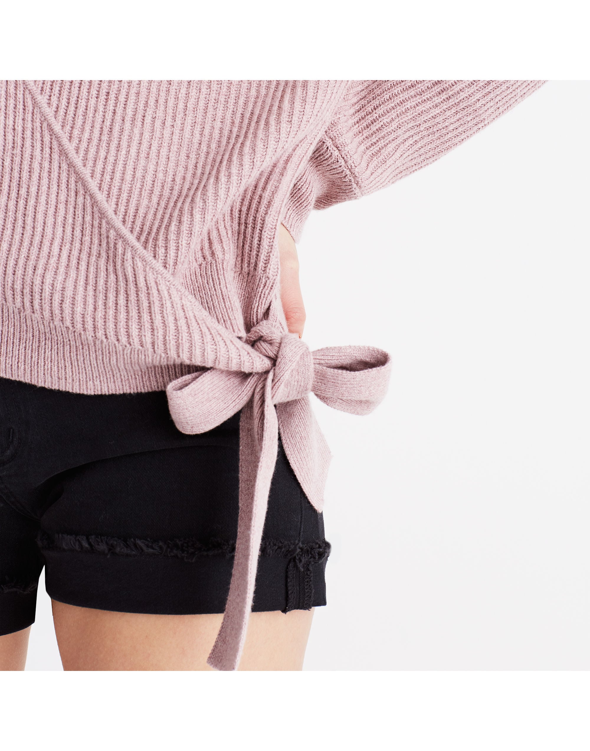 Side-Tie Pullover Sweater