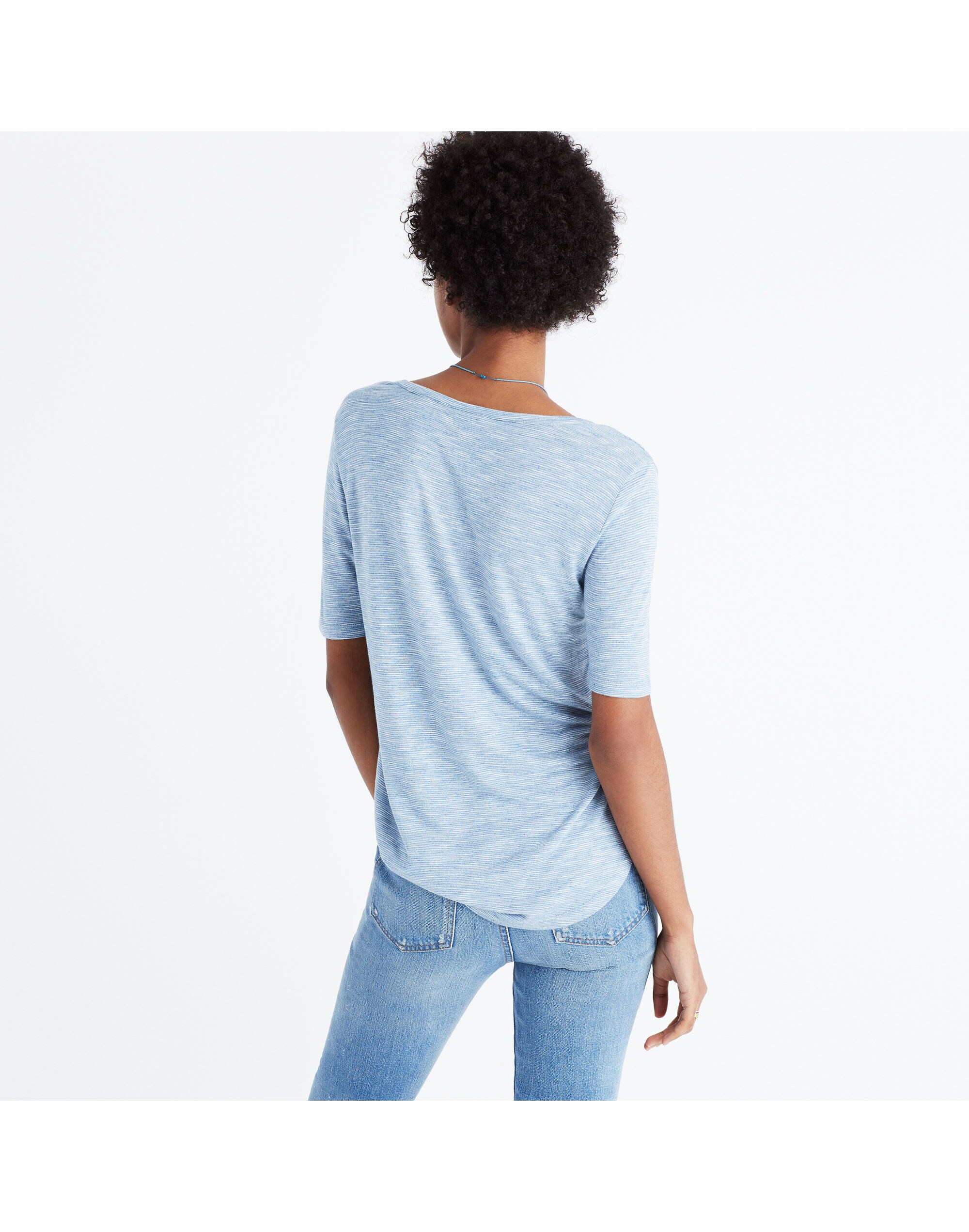 Anthem Split-Neck Tee in Vartan Stripe