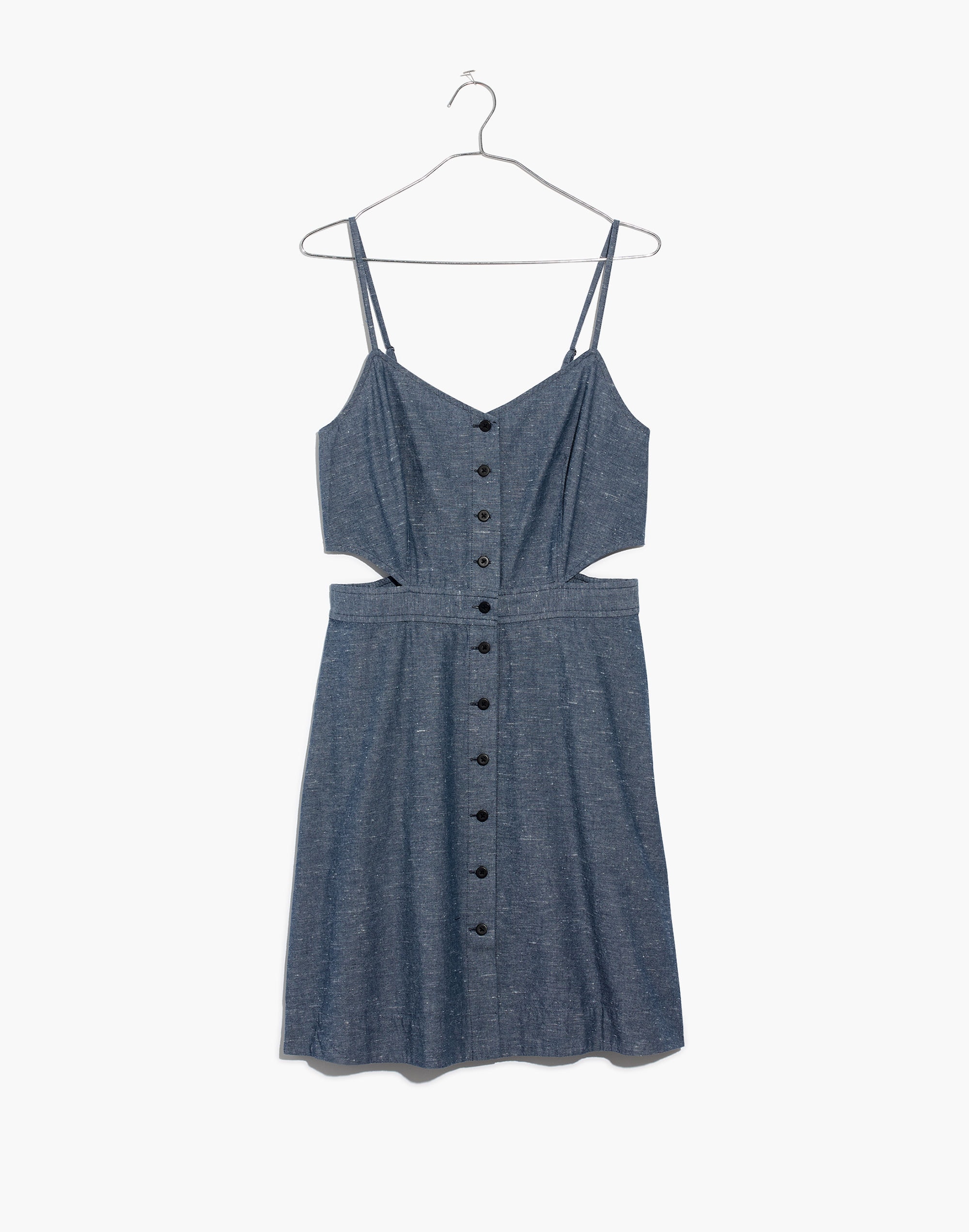 Chambray Cutout Cami Mini Dress