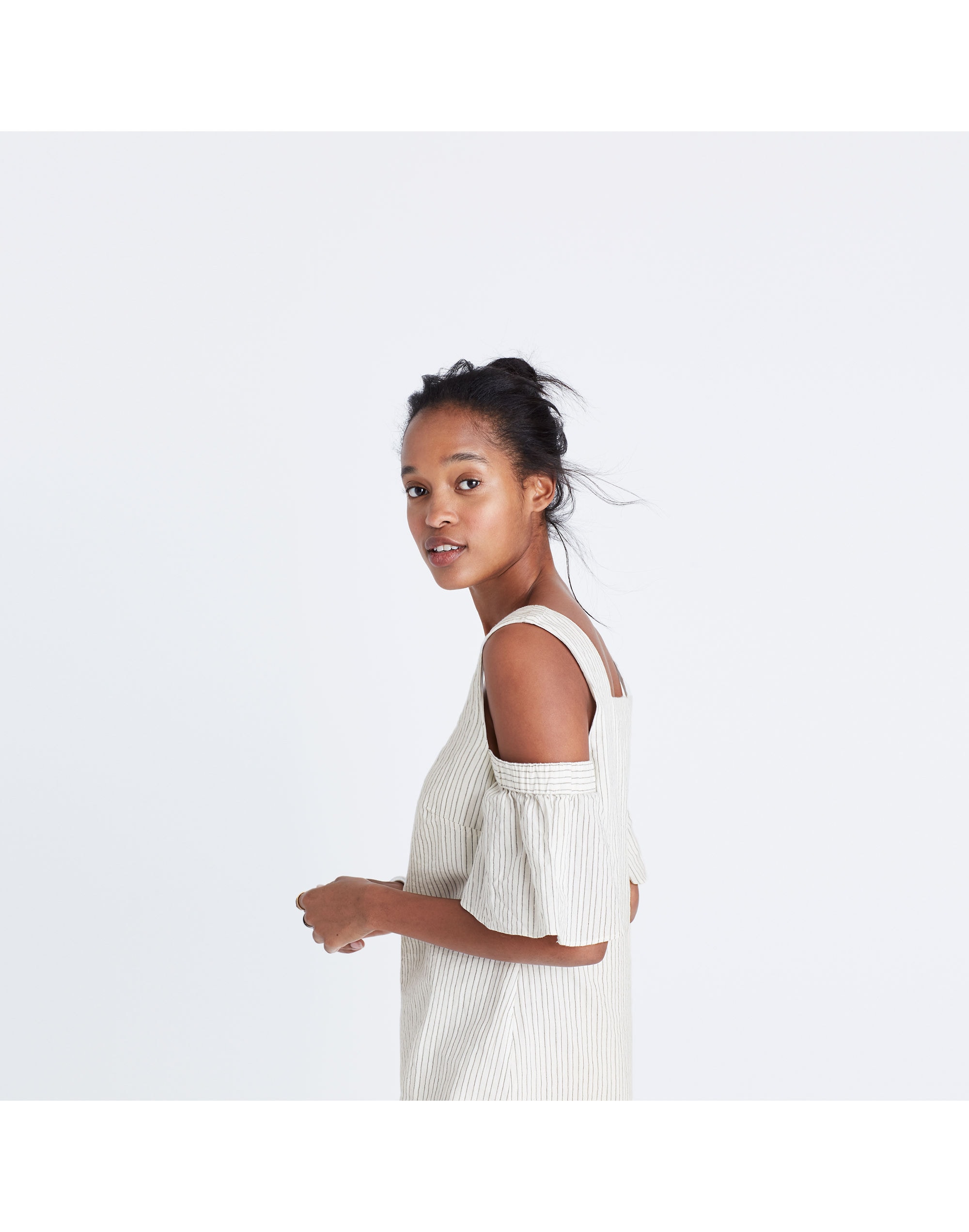 Striped Cold-Shoulder Dress