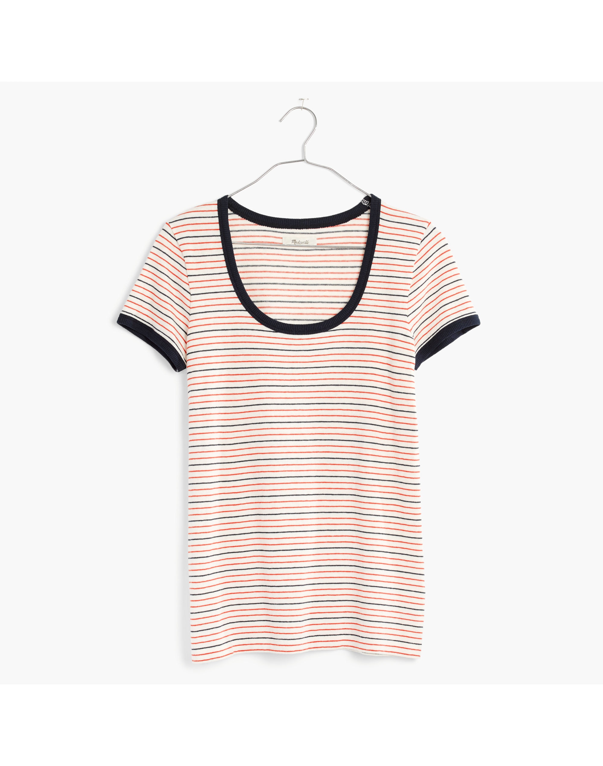 Recycled Cotton Ringer Tee in Sacramento Stripe