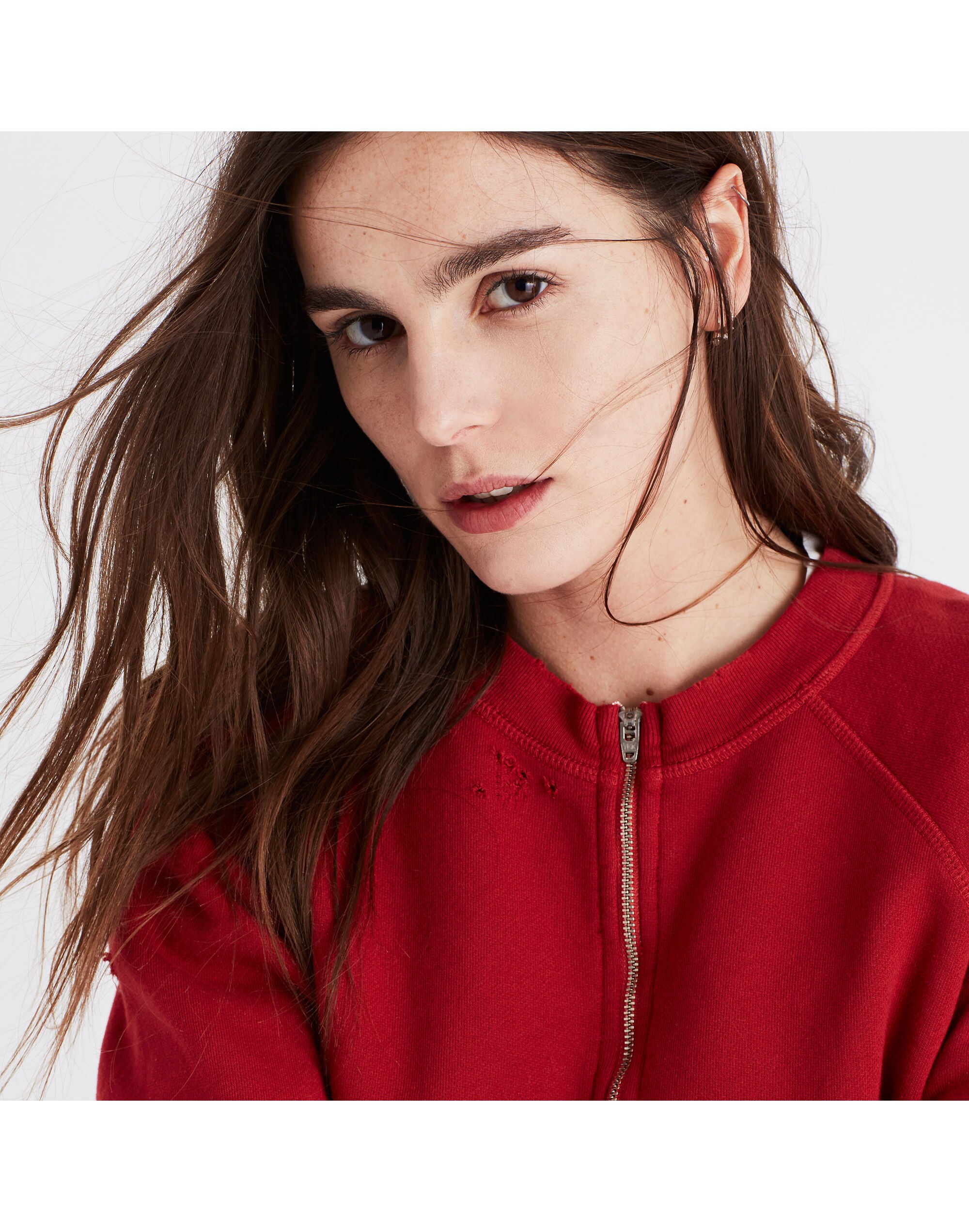 Rivet &amp; Thread Distressed Half-Zip Sweatshirt