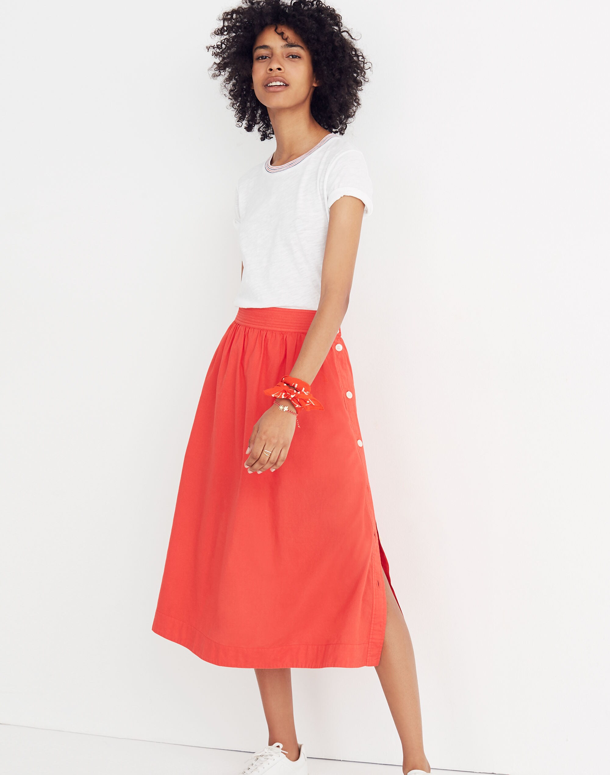 Side-Button Skirt
