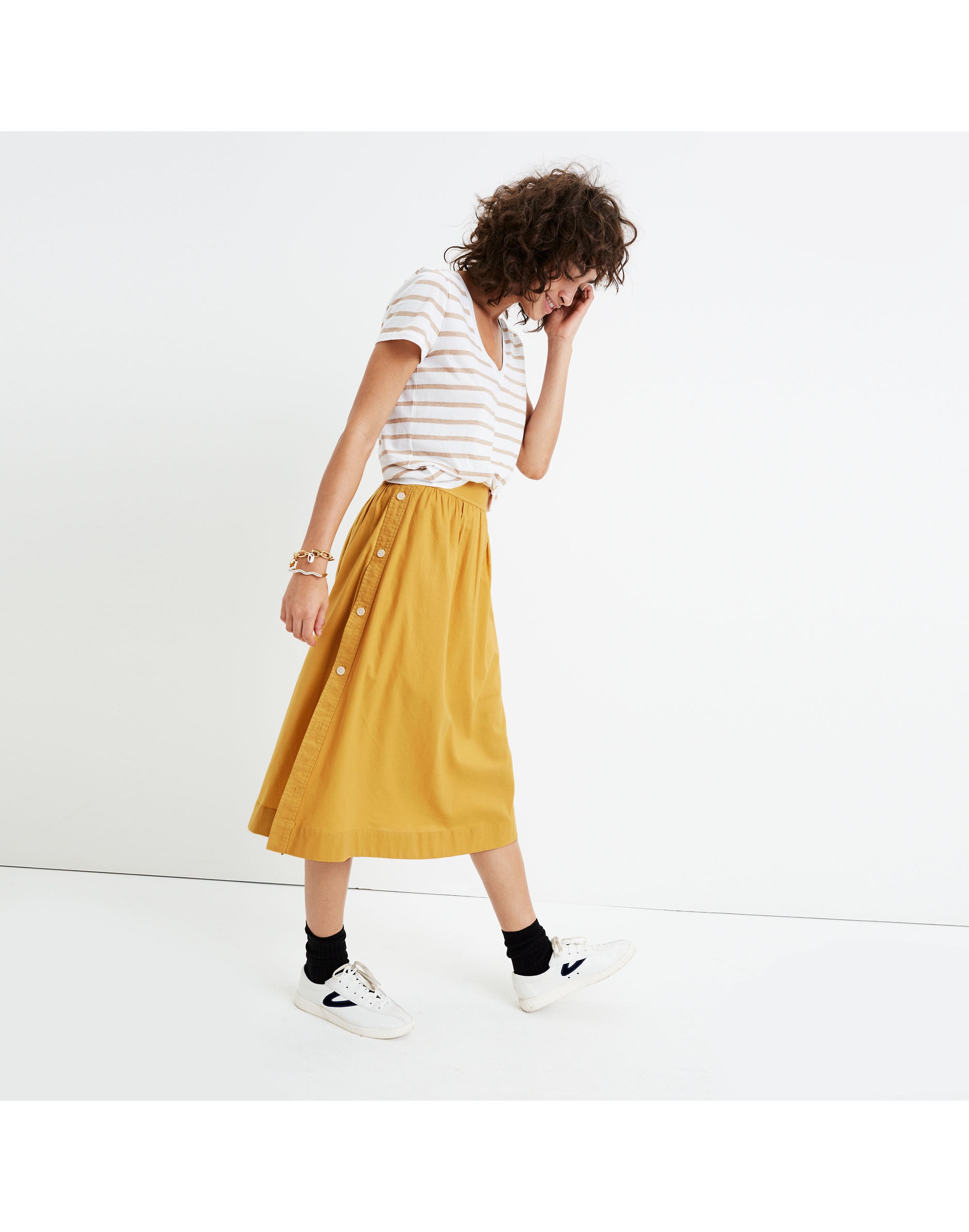 Side-Button Skirt