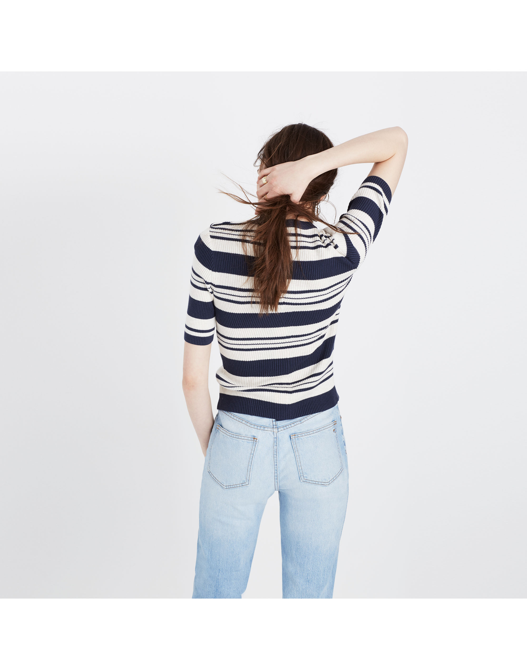 Ribbed Sweater Top in Stripe
