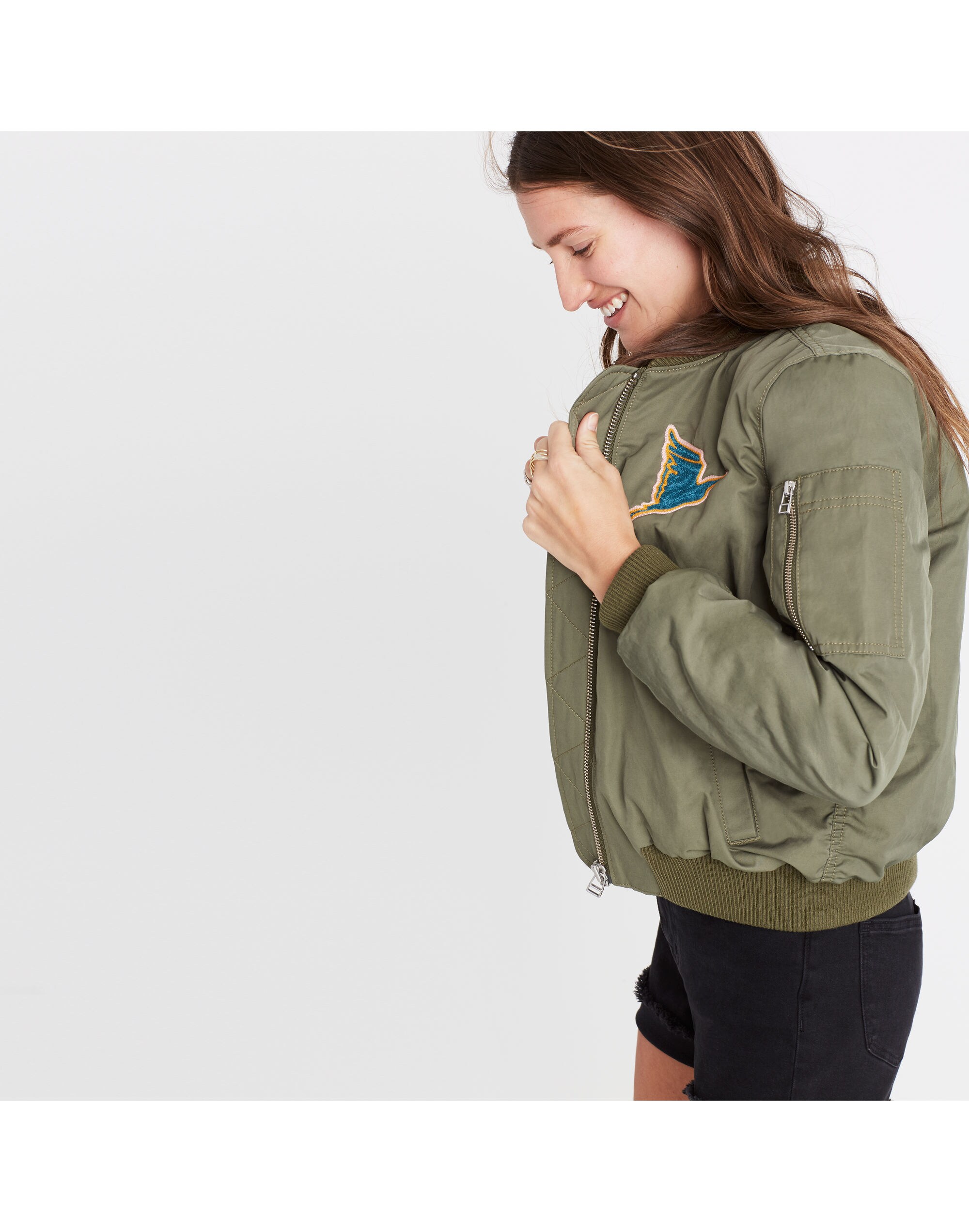 Madewell x Ft. Lonesome&trade; Embroidered Bomber Jacket