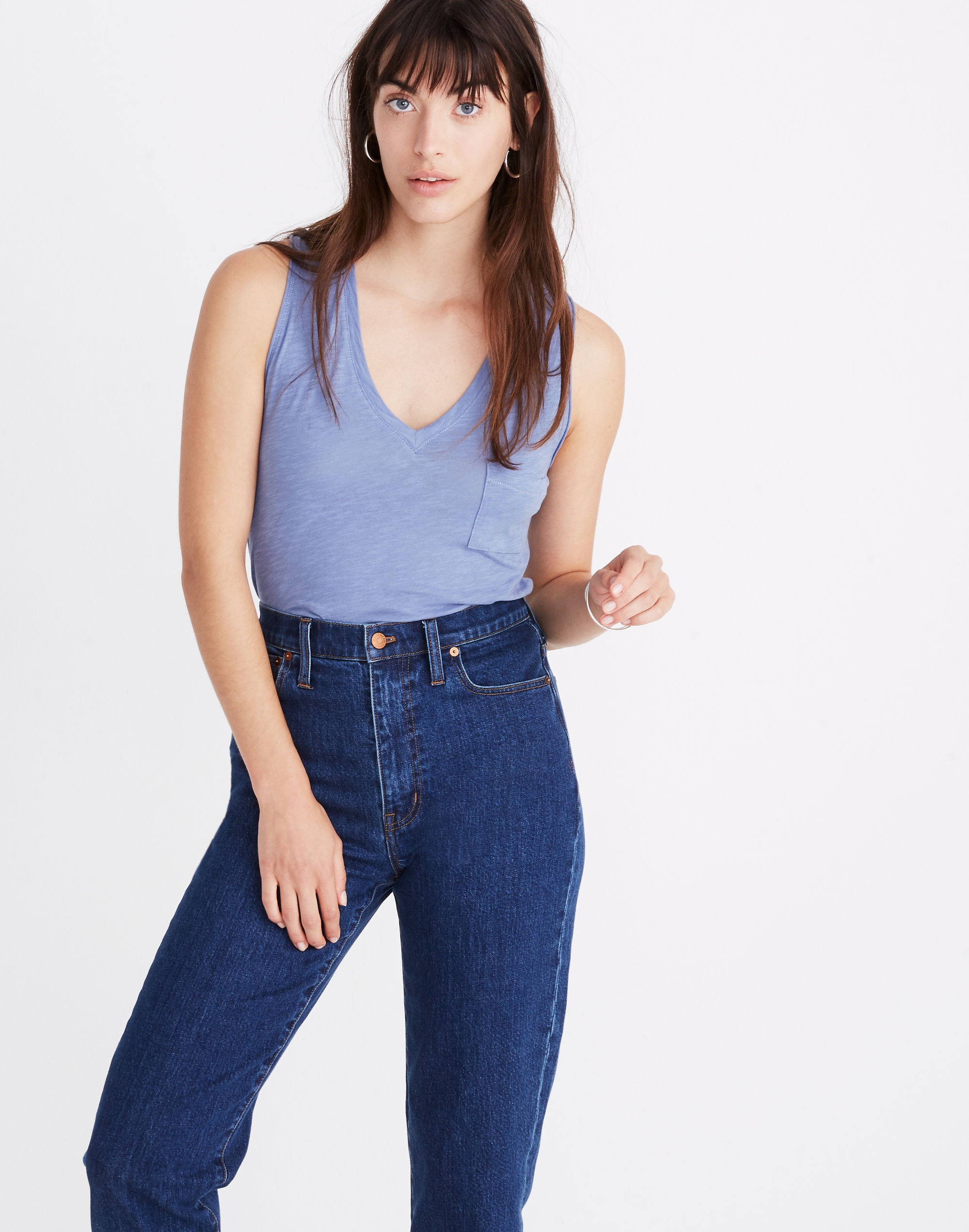 Whisper Cotton V-Neck Pocket Tank