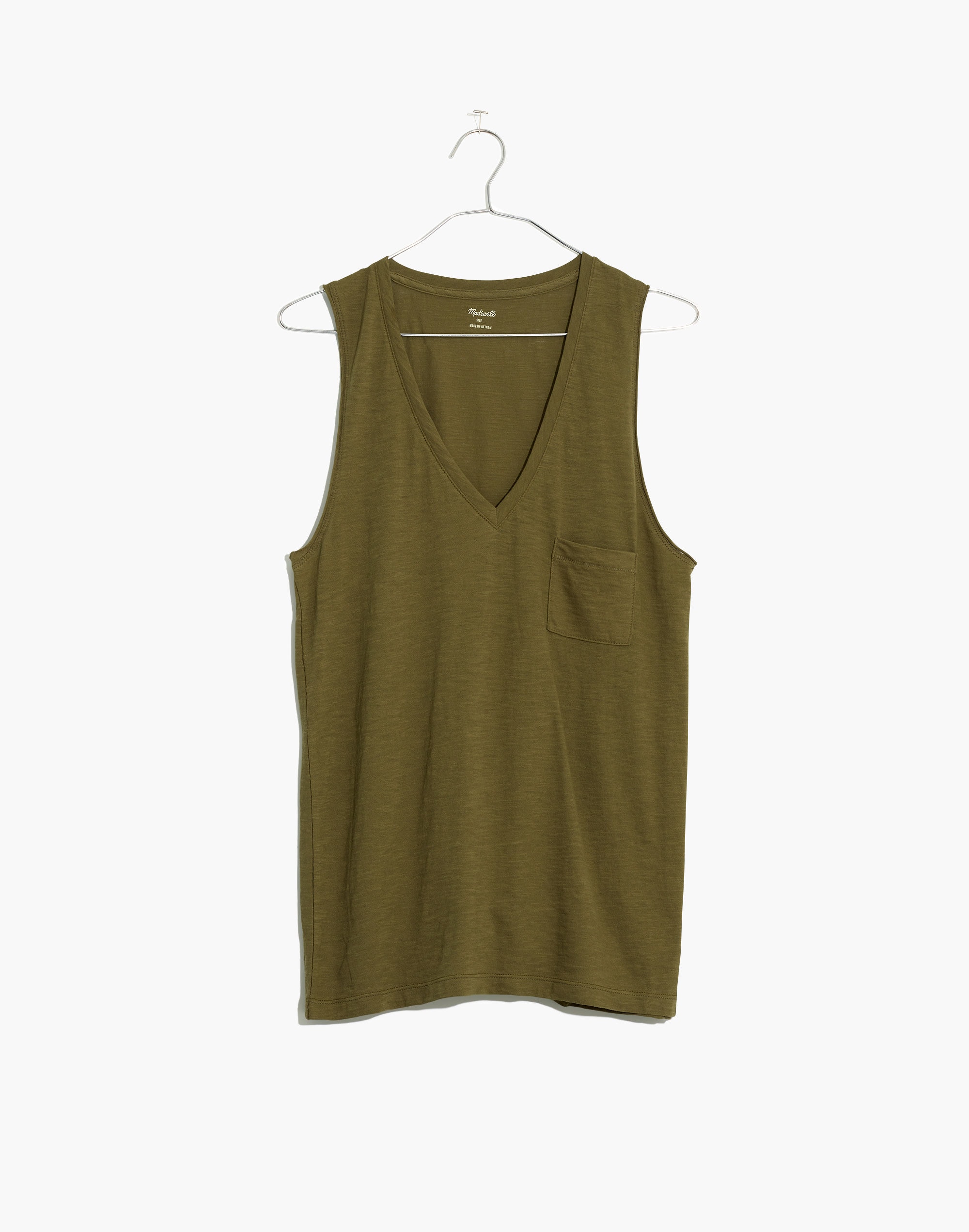 Whisper Cotton VNeck Pocket Tank Madewell