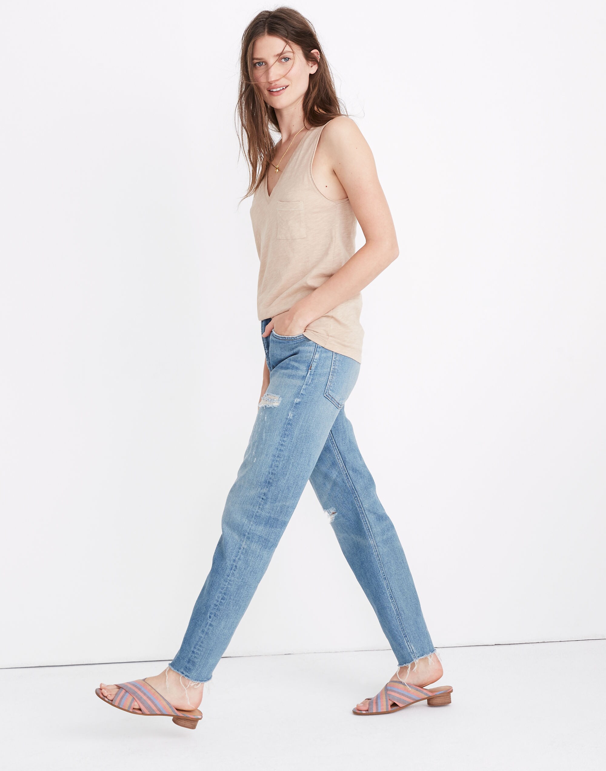 Whisper Cotton V-Neck Pocket Tank