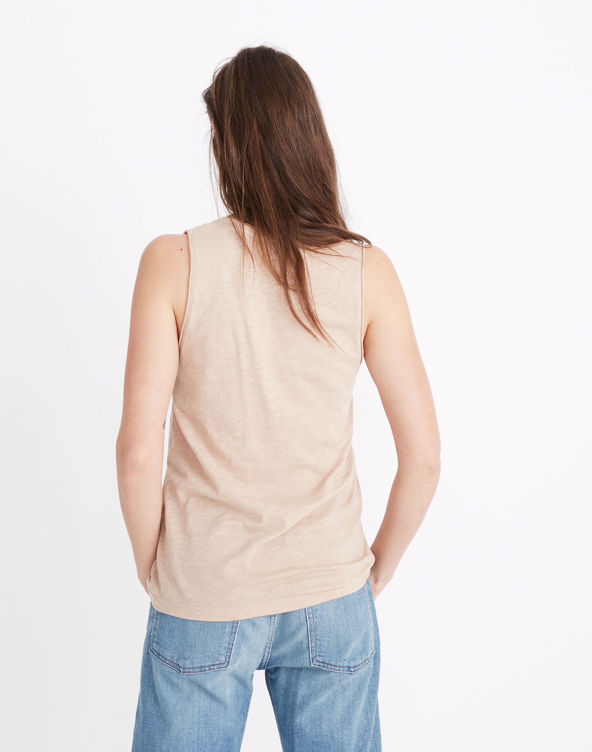 Whisper Cotton V-Neck Pocket Tank