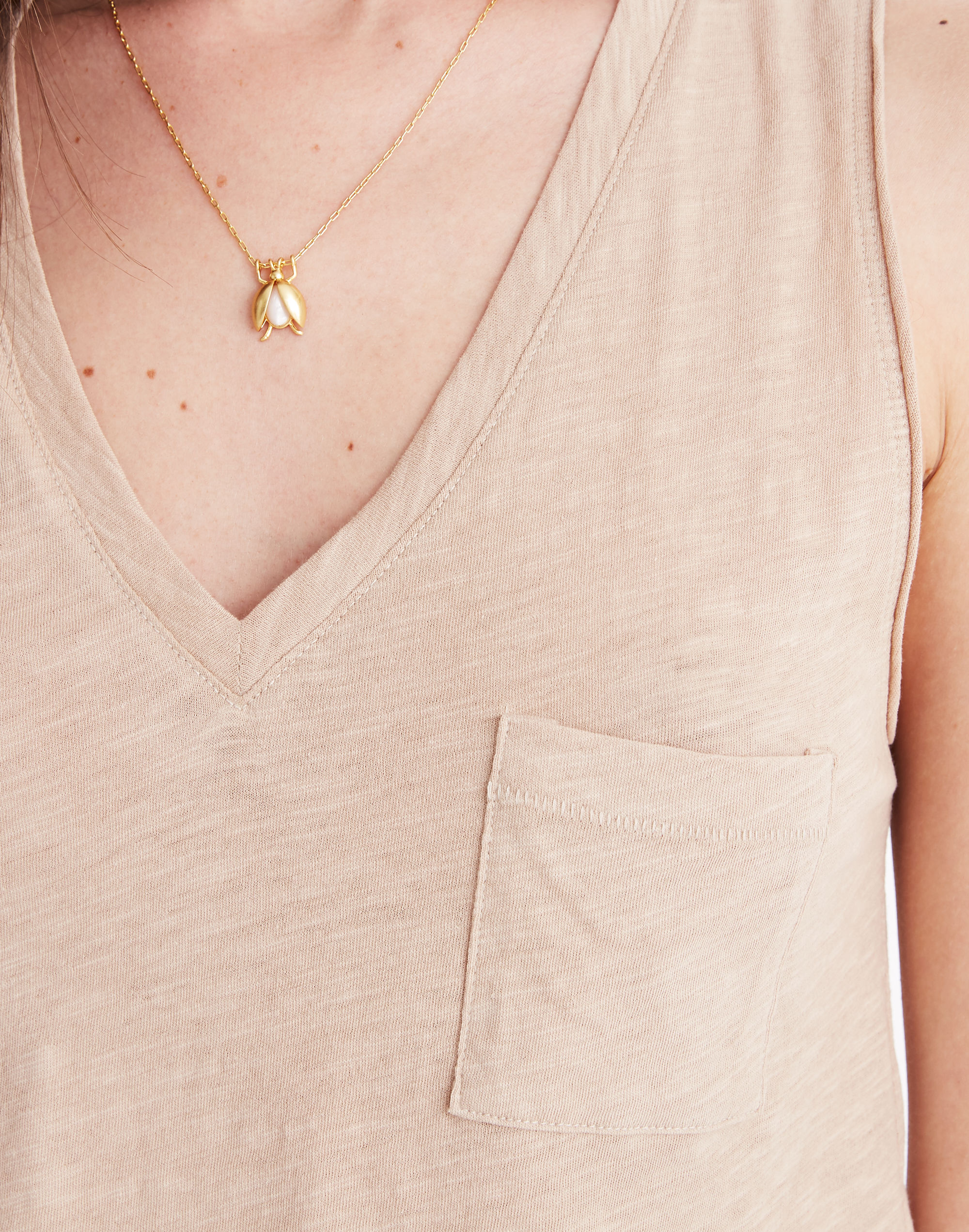 Whisper Cotton V-Neck Pocket Tank
