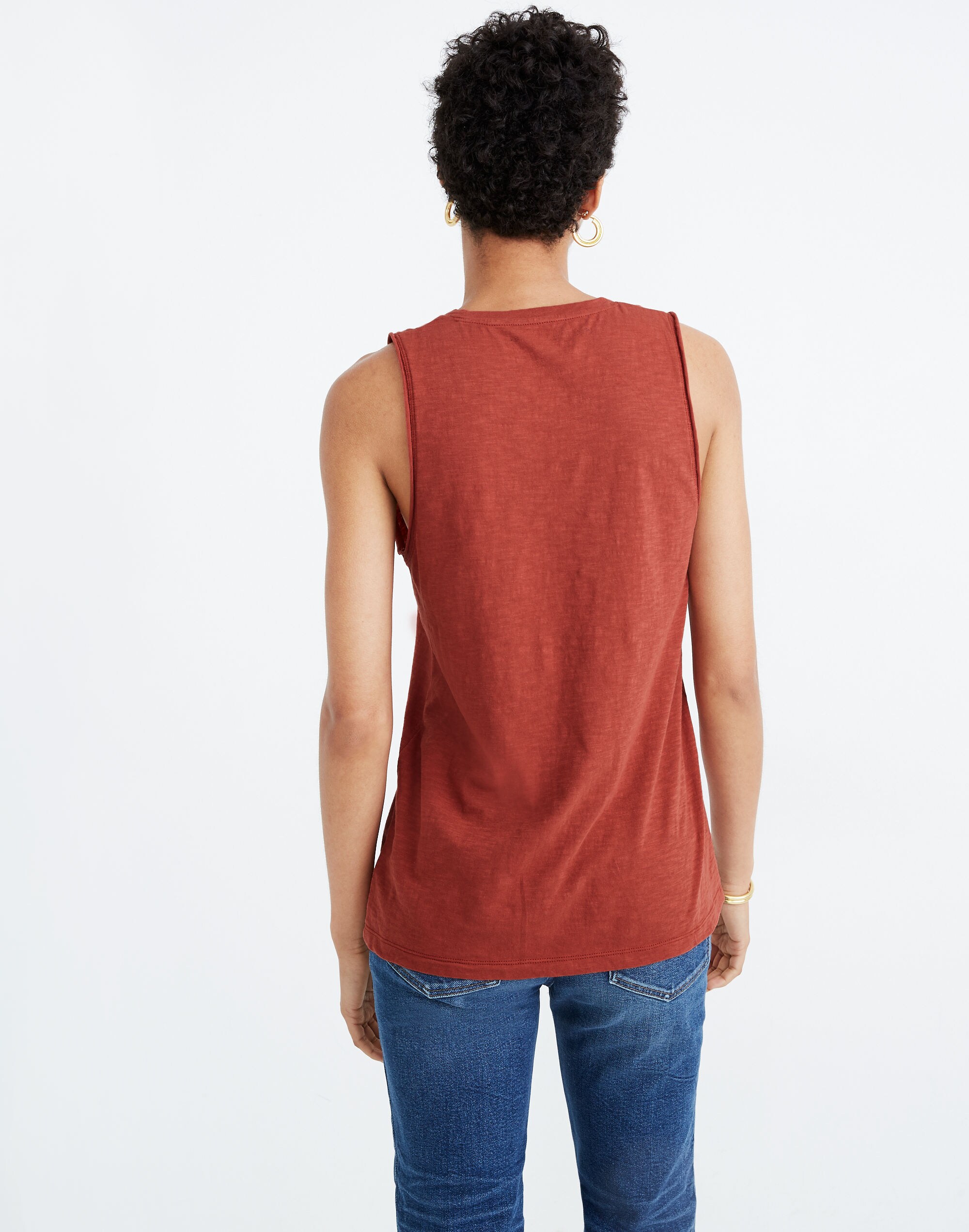 Whisper Cotton V-Neck Pocket Tank