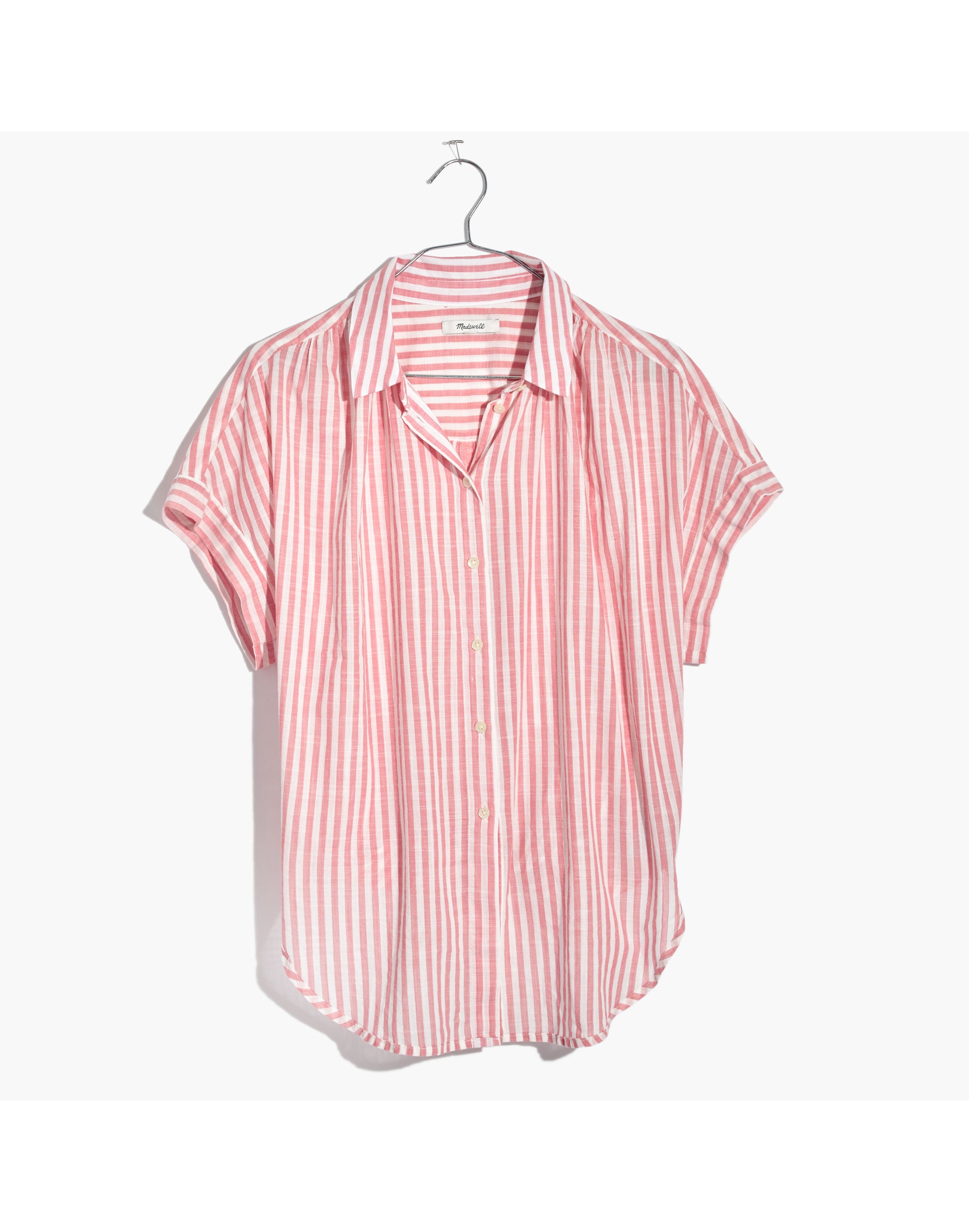 Central Tie-Back Shirt in Rose Stripe