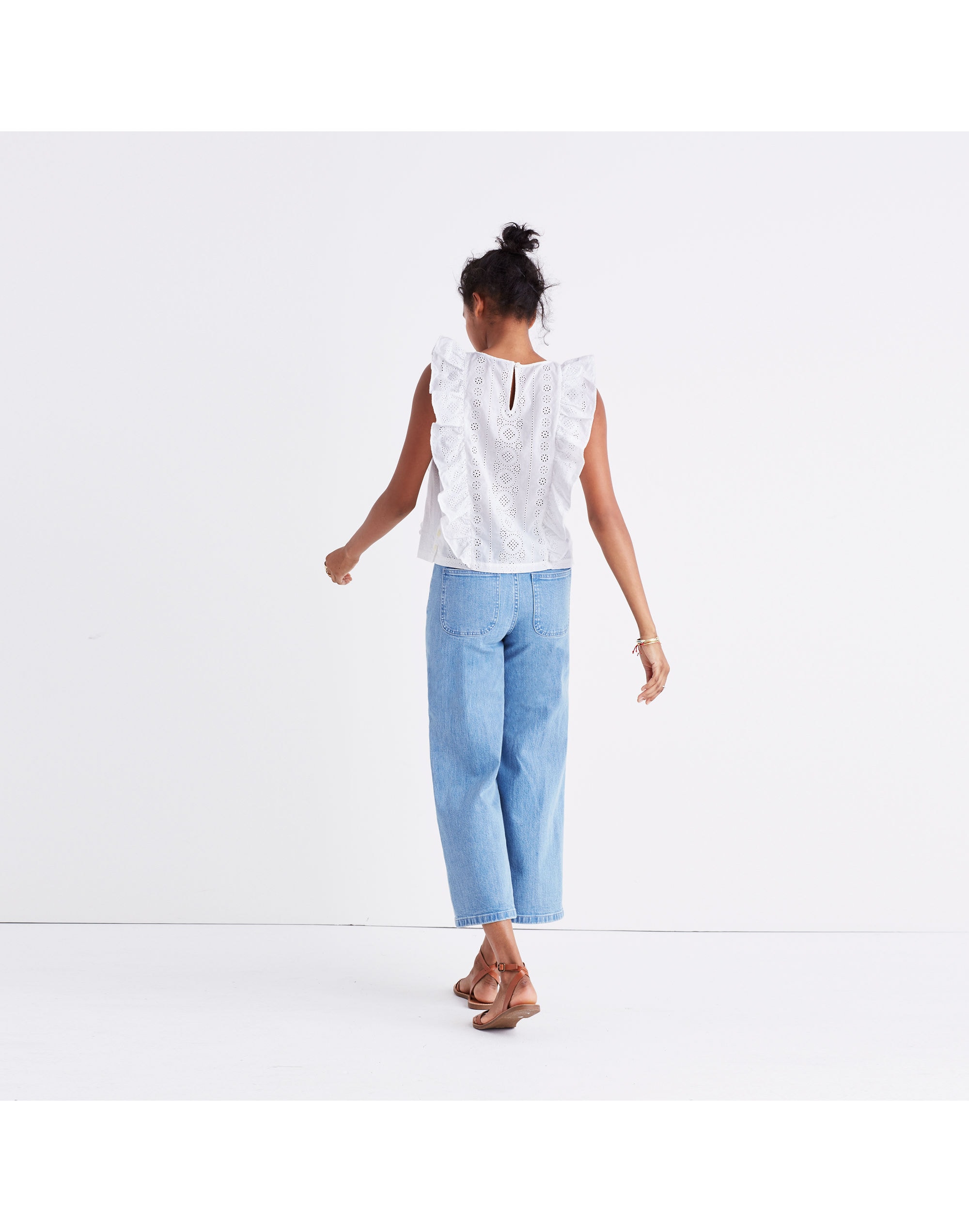 Eyelet Bellflower Ruffle Top