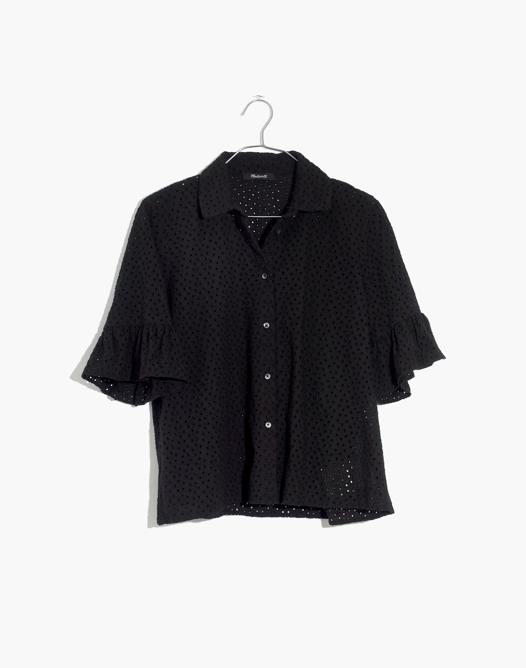 Eyelet Bell-Sleeve Shirt