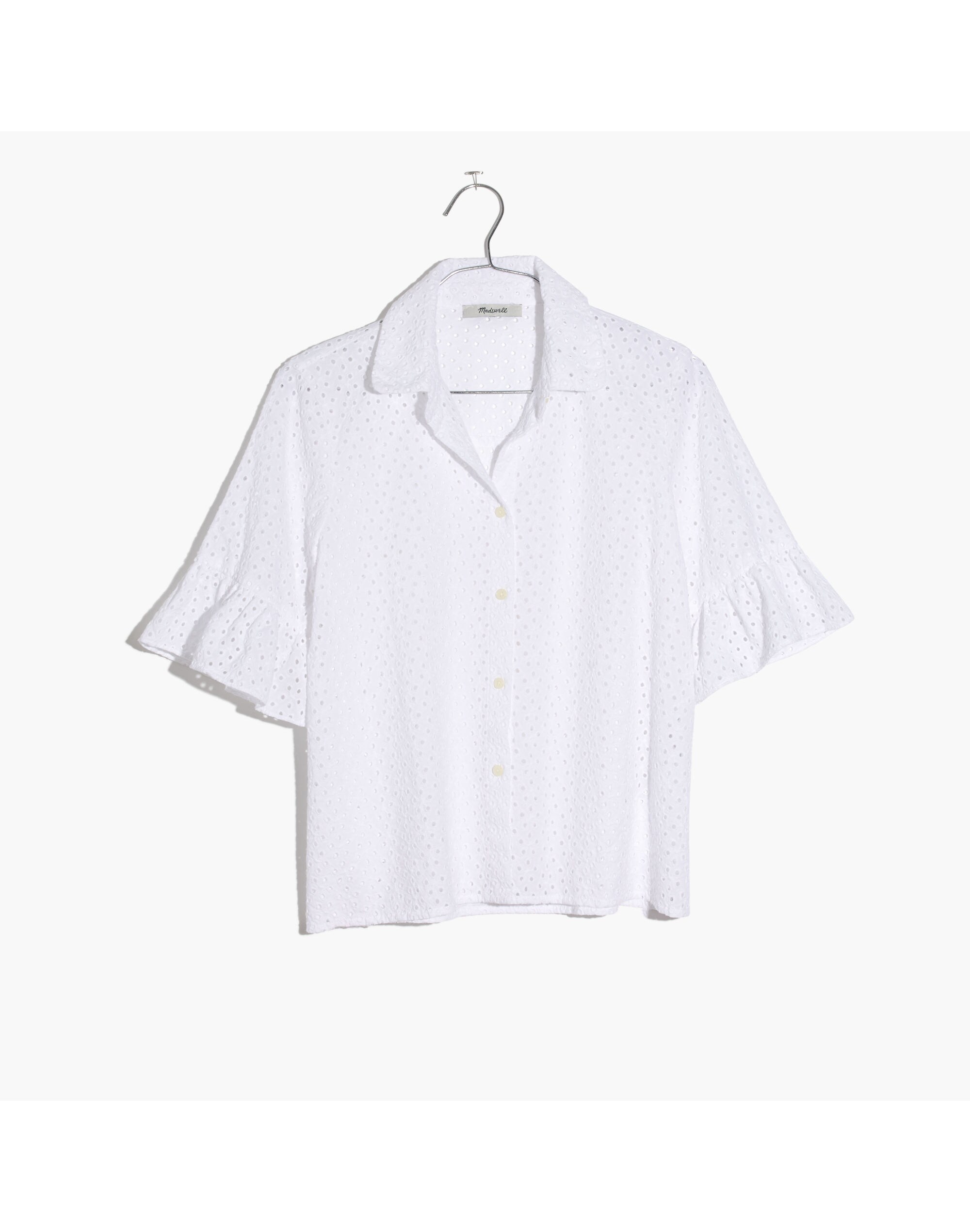 Eyelet Bell-Sleeve Shirt